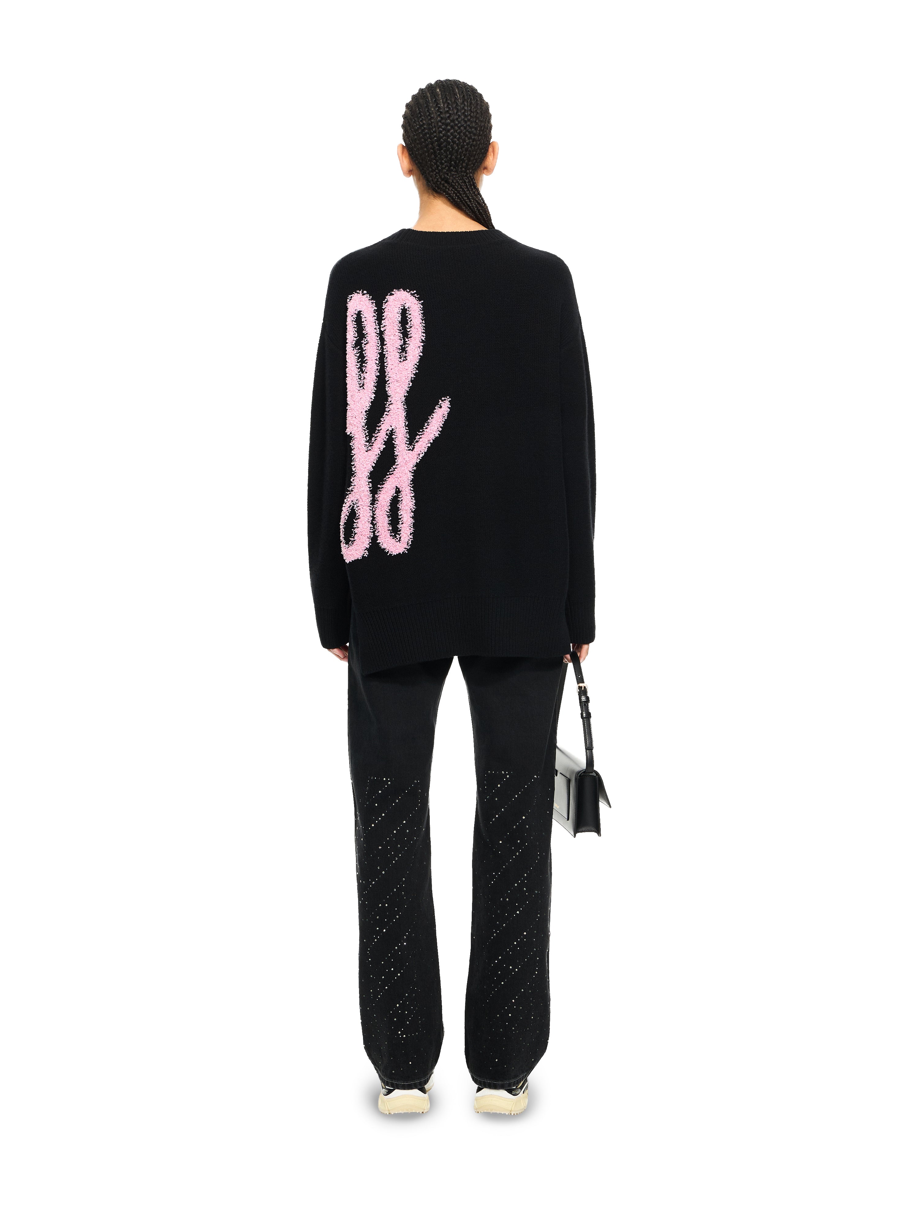 Off-White Shared Fuzzy Knit Crewneck Black