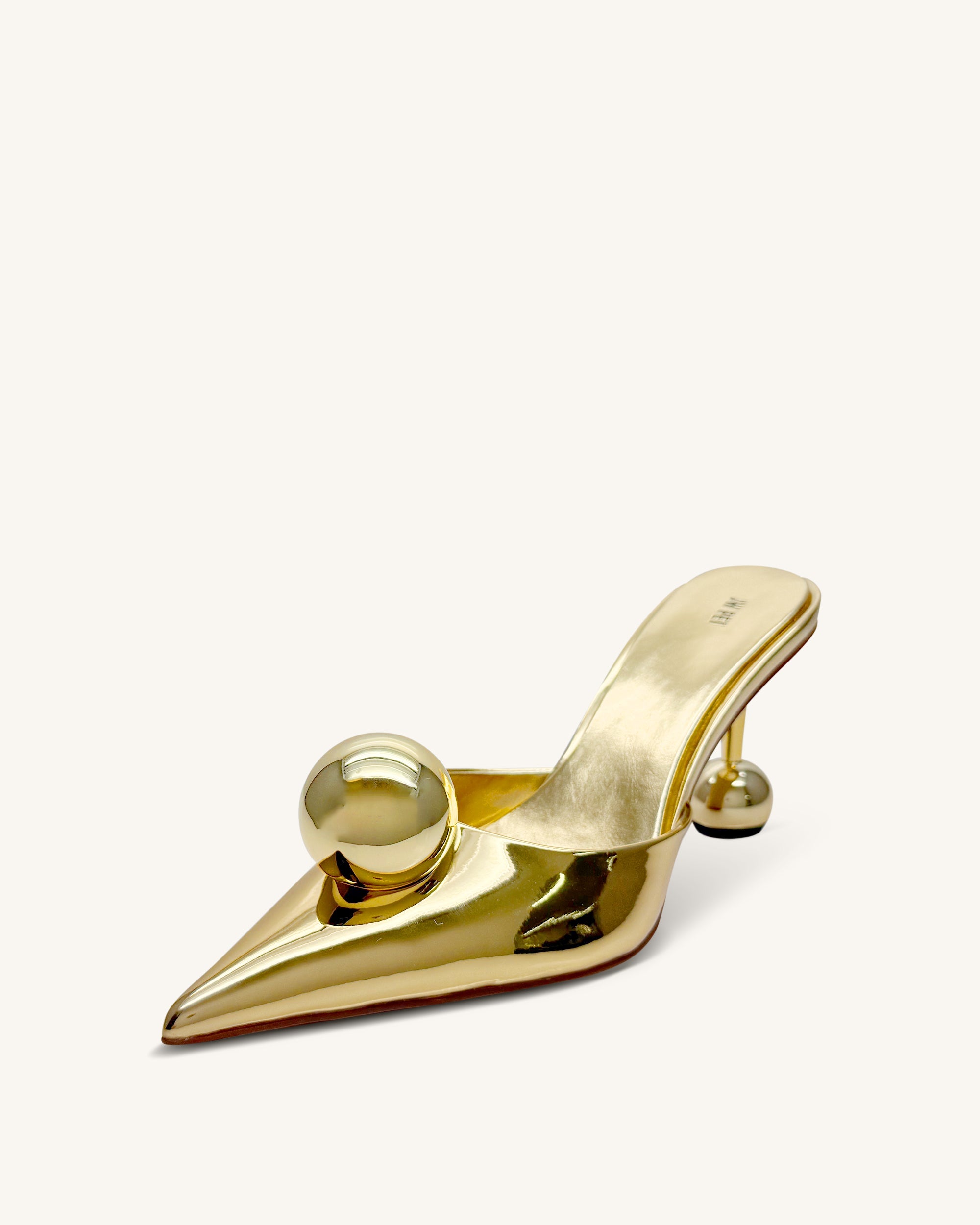 Jw Pei Sofia Sphere Heel Mules Gold