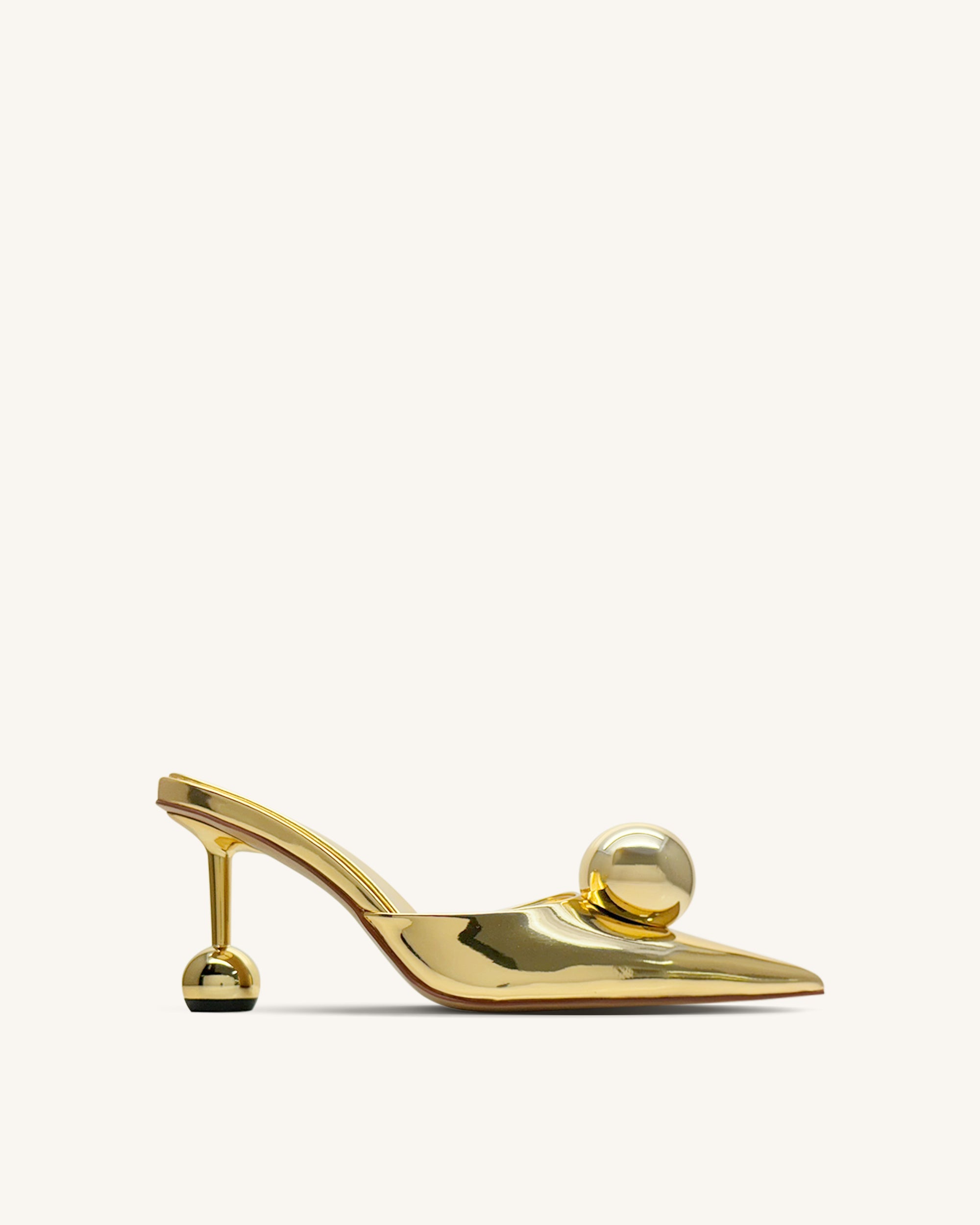 Jw Pei Sofia Sphere Heel Mules Gold