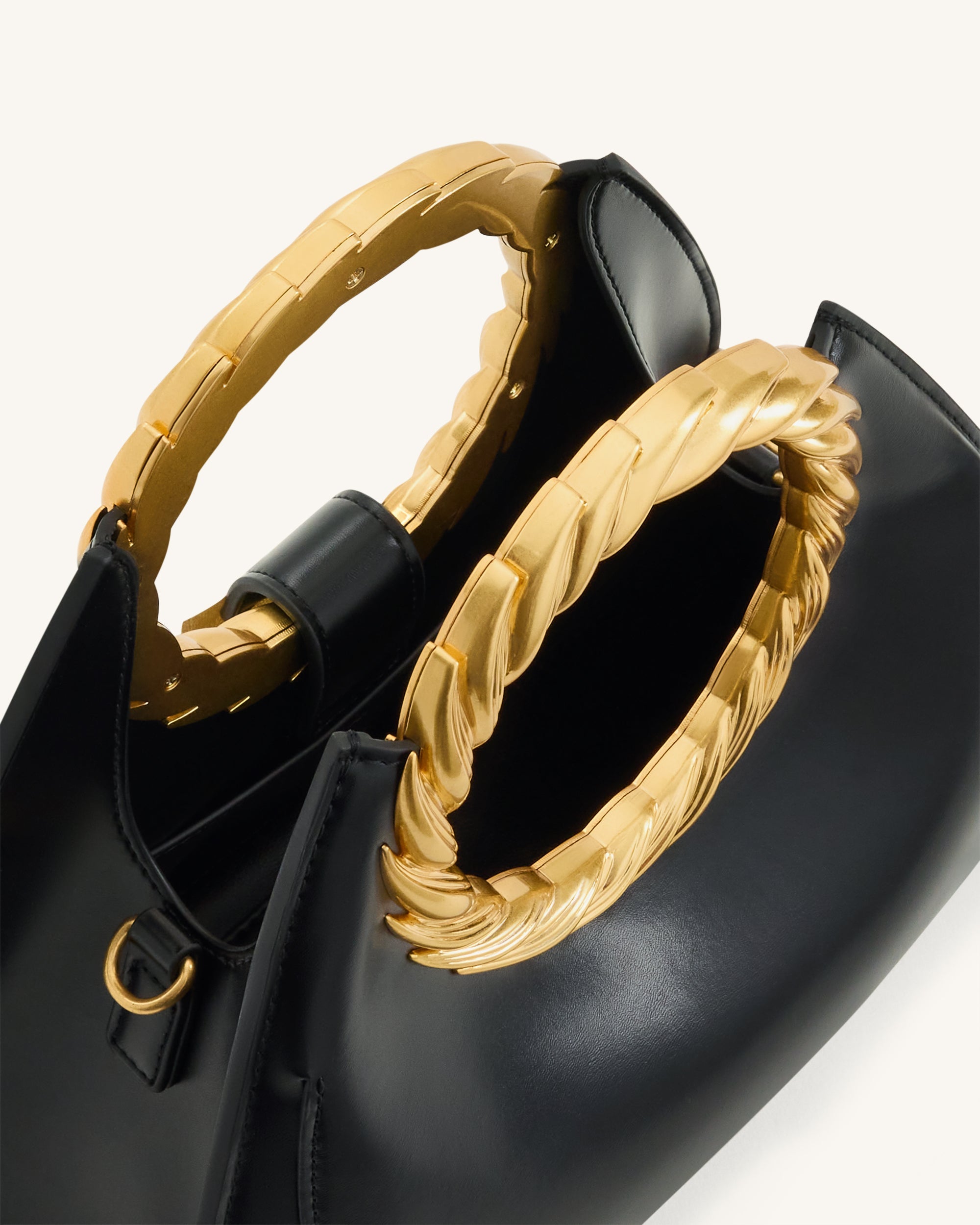 Jw Pei Amiya Leaf Handle Sculpture Bag Black