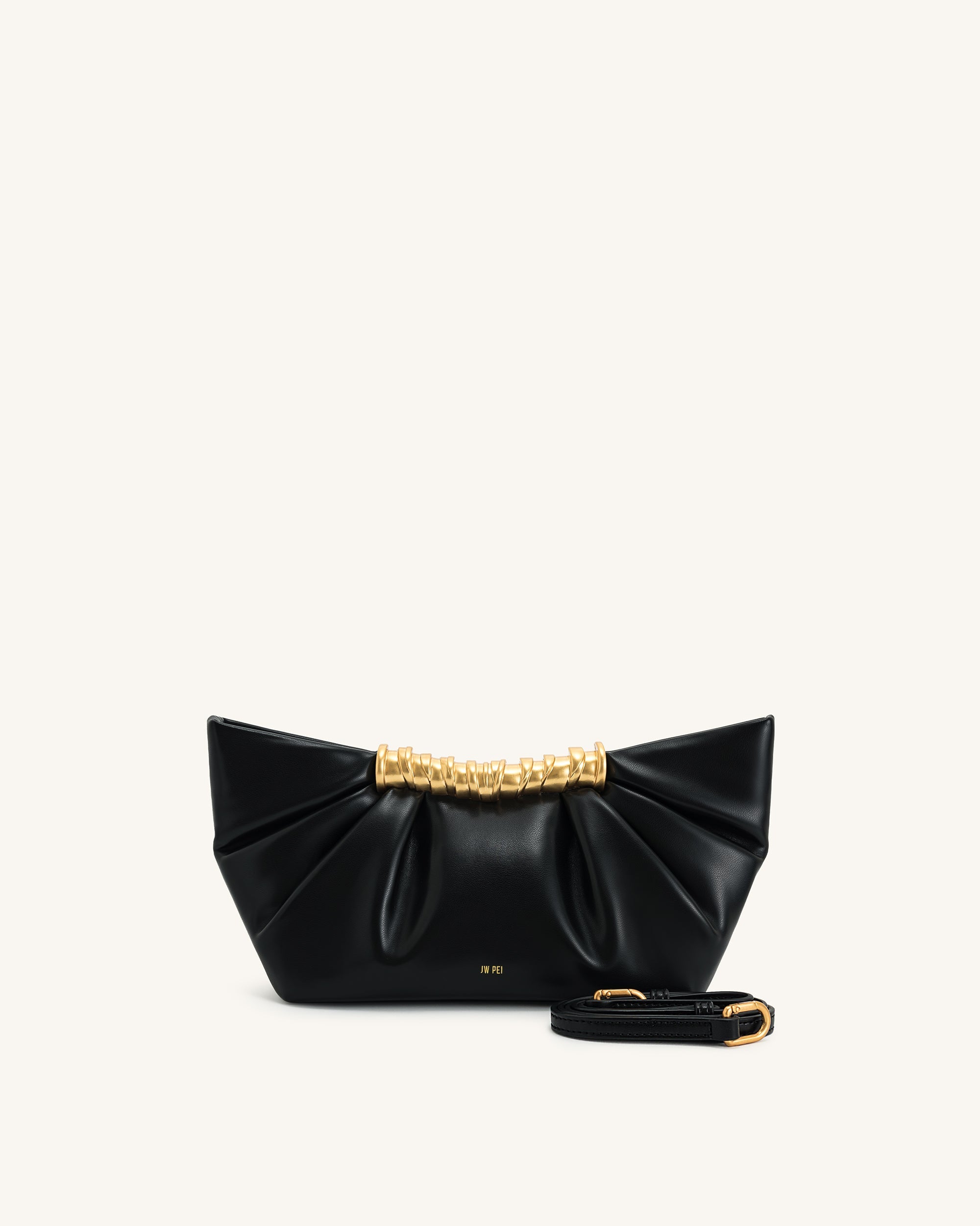 Jw Pei Leia Pleated Clutch Black