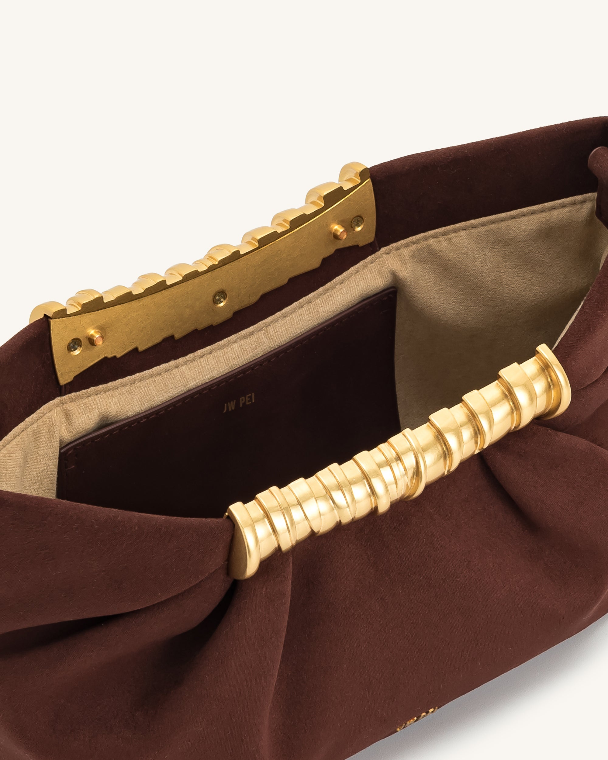 Jw Pei Leia Pleated Clutch Dark Brown