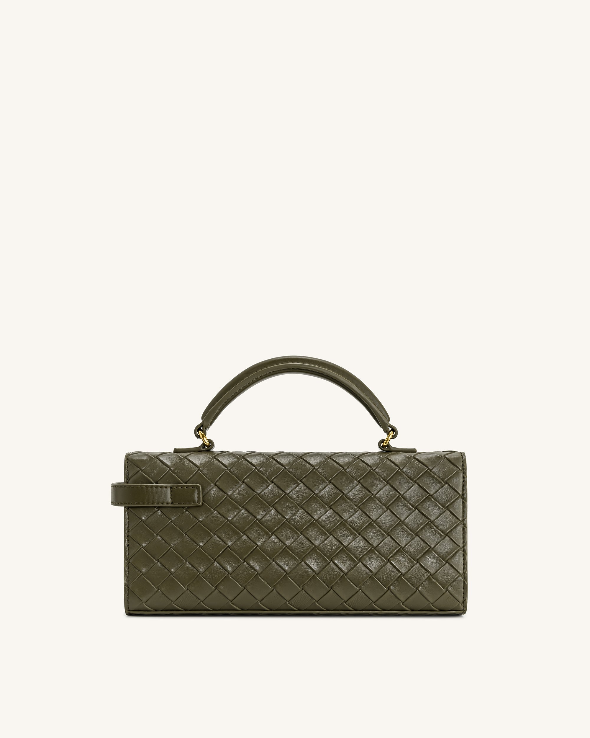 Jw Pei Keyla Weave Texture Top Handle Bag Olive Green