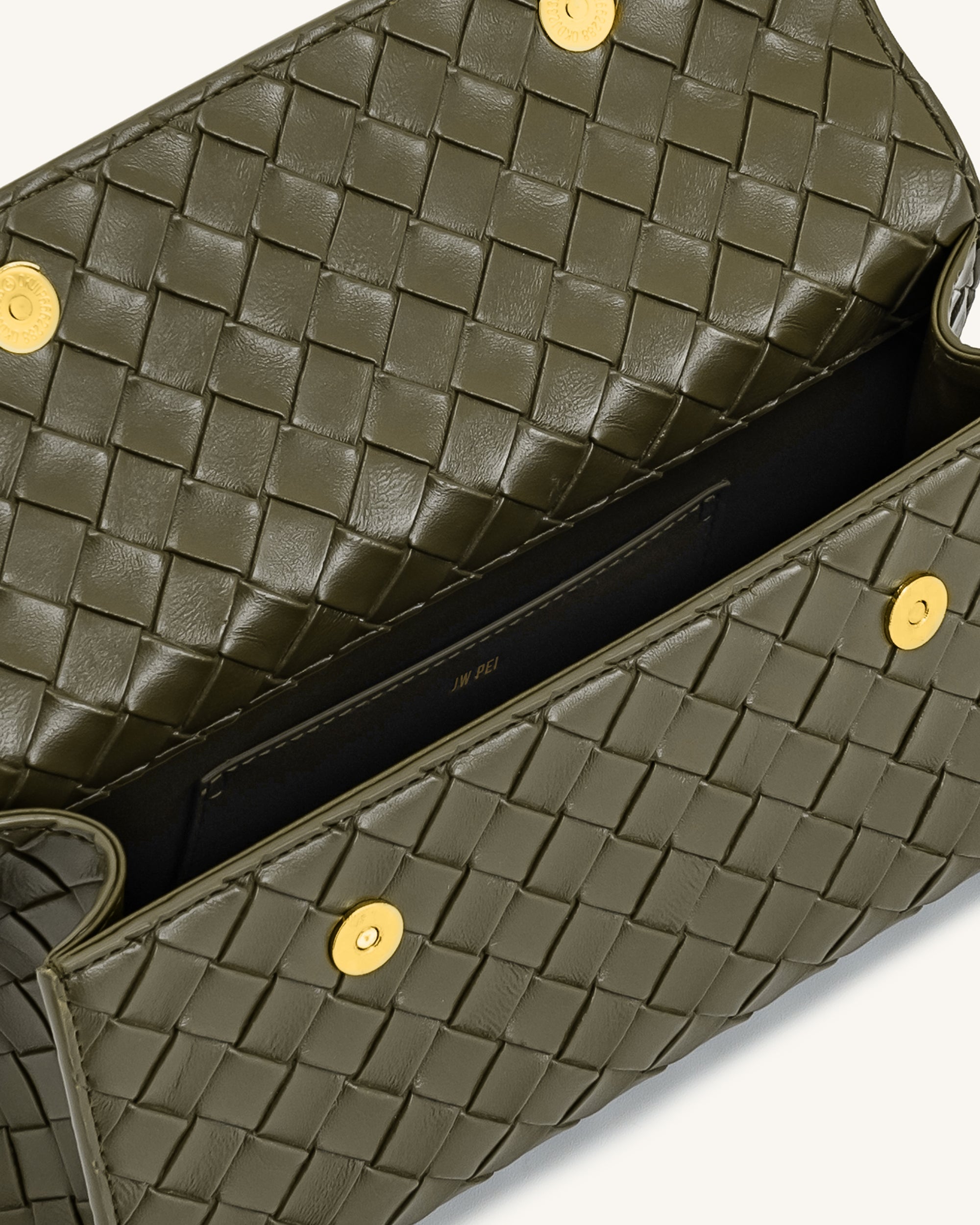 Jw Pei Keyla Weave Texture Top Handle Bag Olive Green