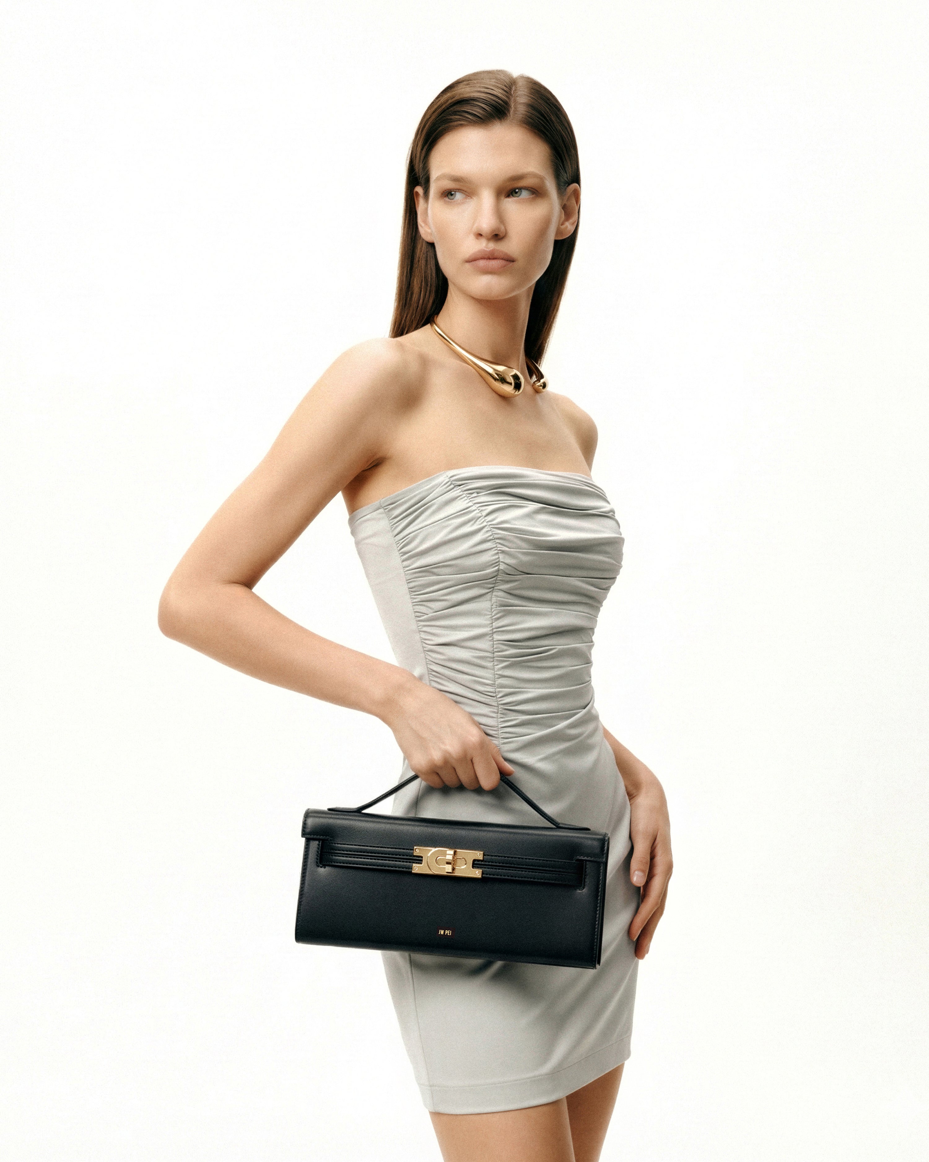 Jw Pei Bria Structured Top Handle Bag Black