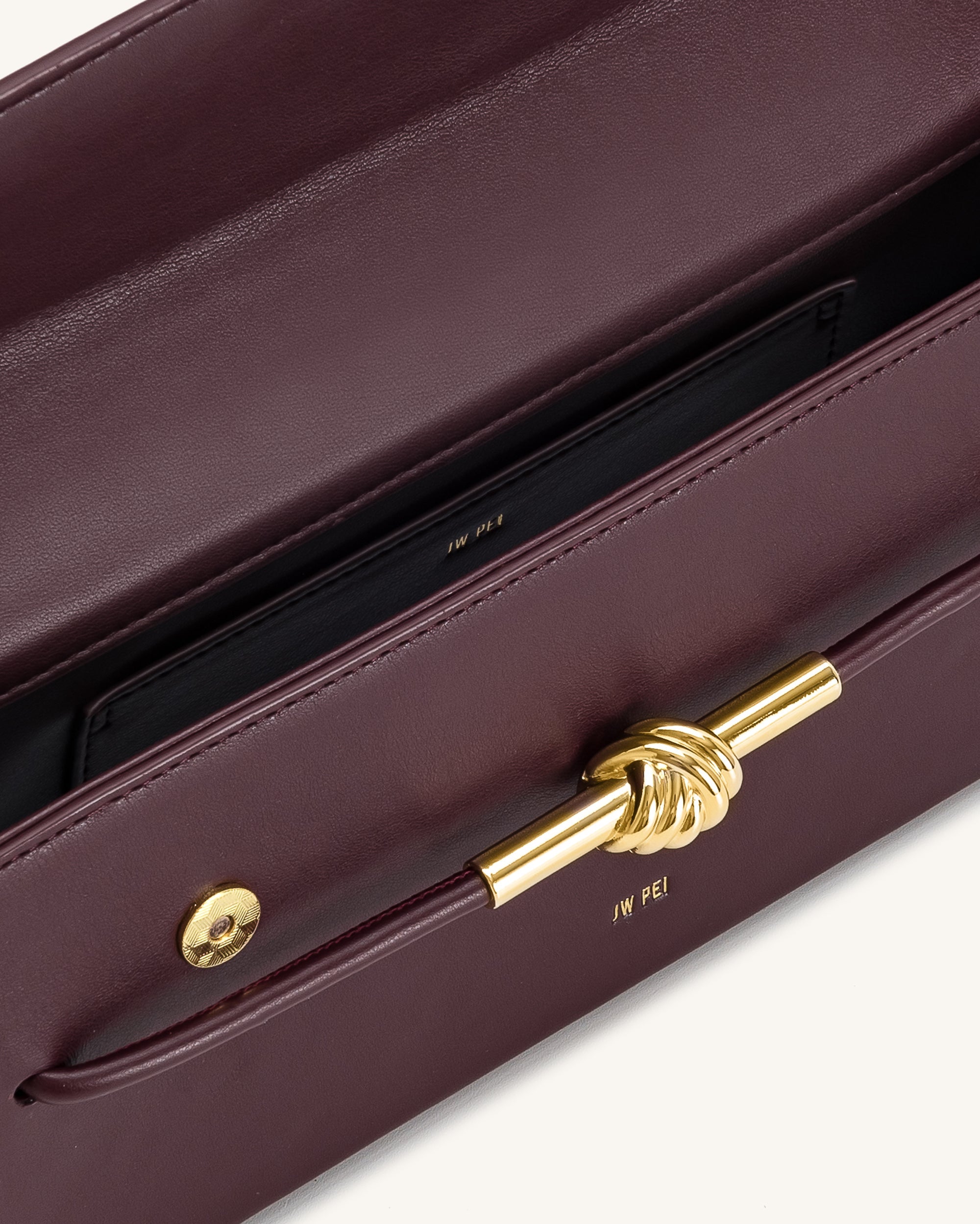 Jw Pei Lena Metal Rope Knot Top Handle Bag Deep Claret