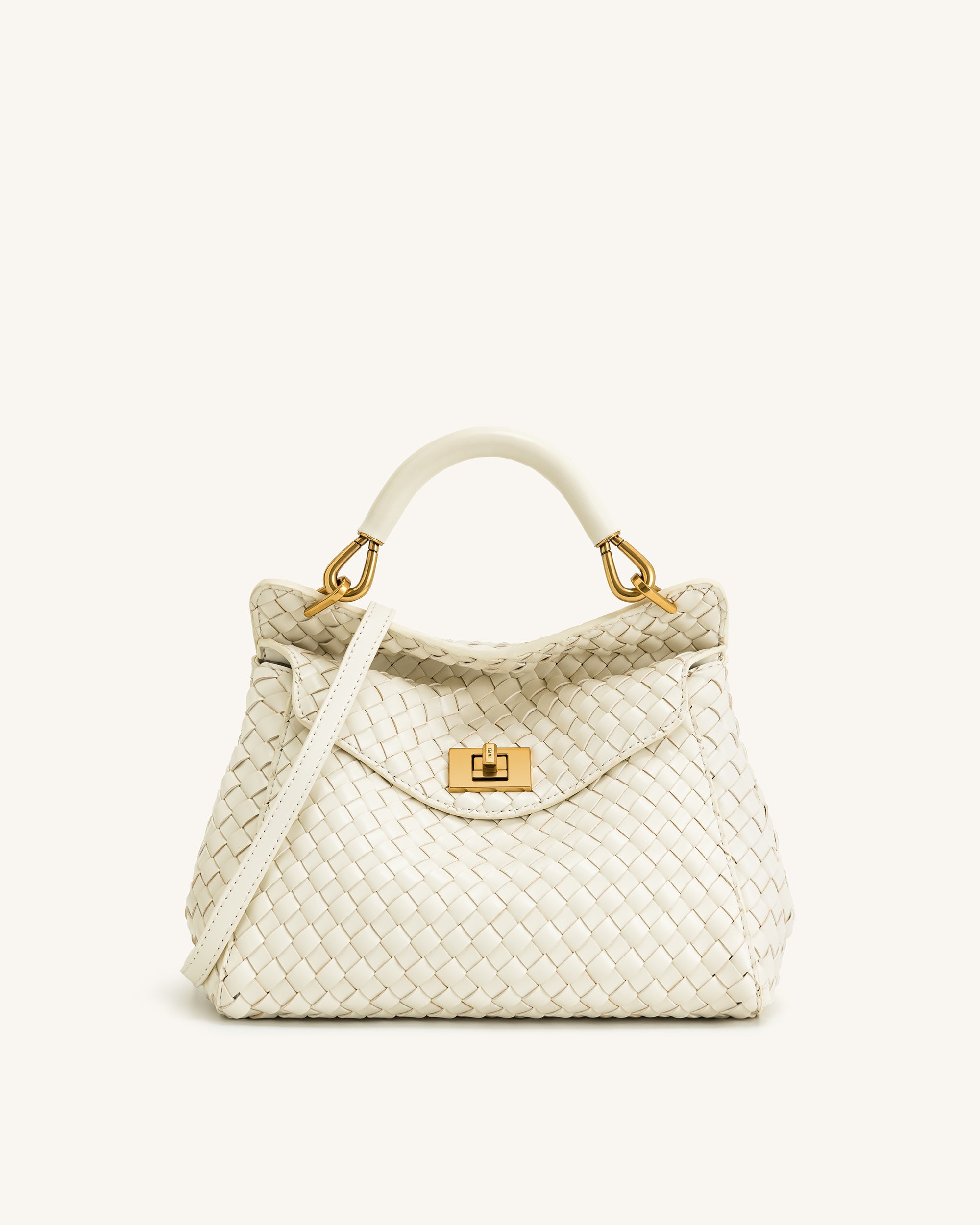 Jw Pei Lucia Classic Top Handle Woven Bag White