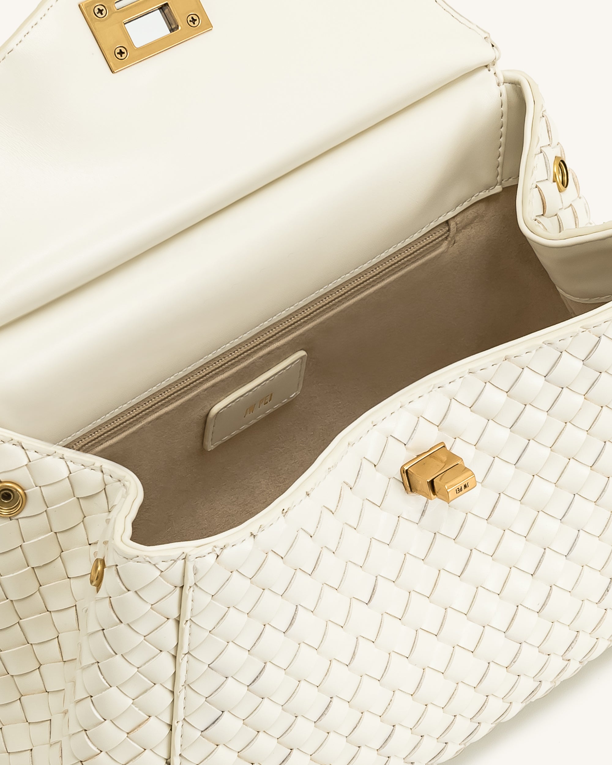 Jw Pei Lucia Classic Top Handle Woven Bag White