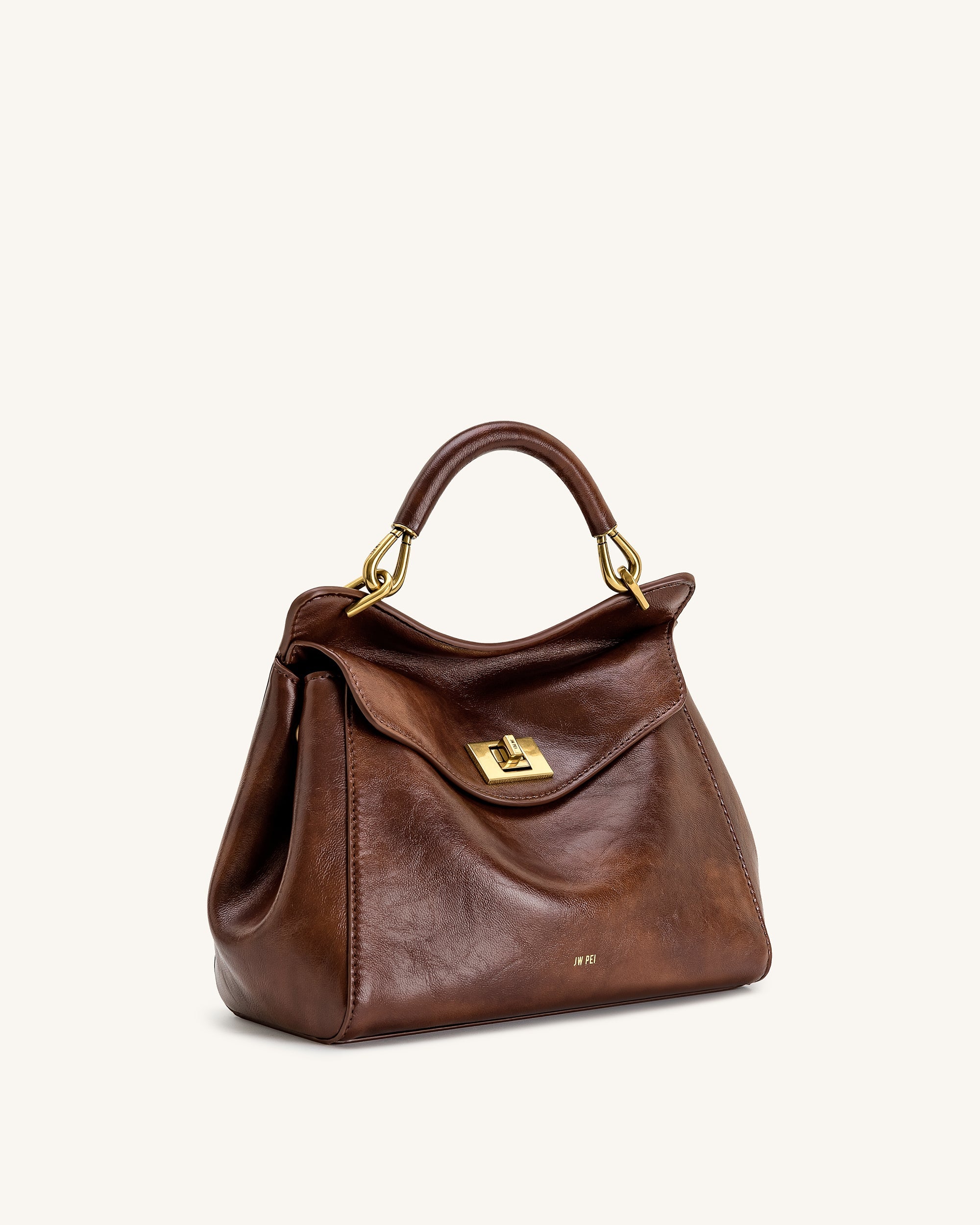 Jw Pei Lucia Classic Top Handle Bag Coffee Brown