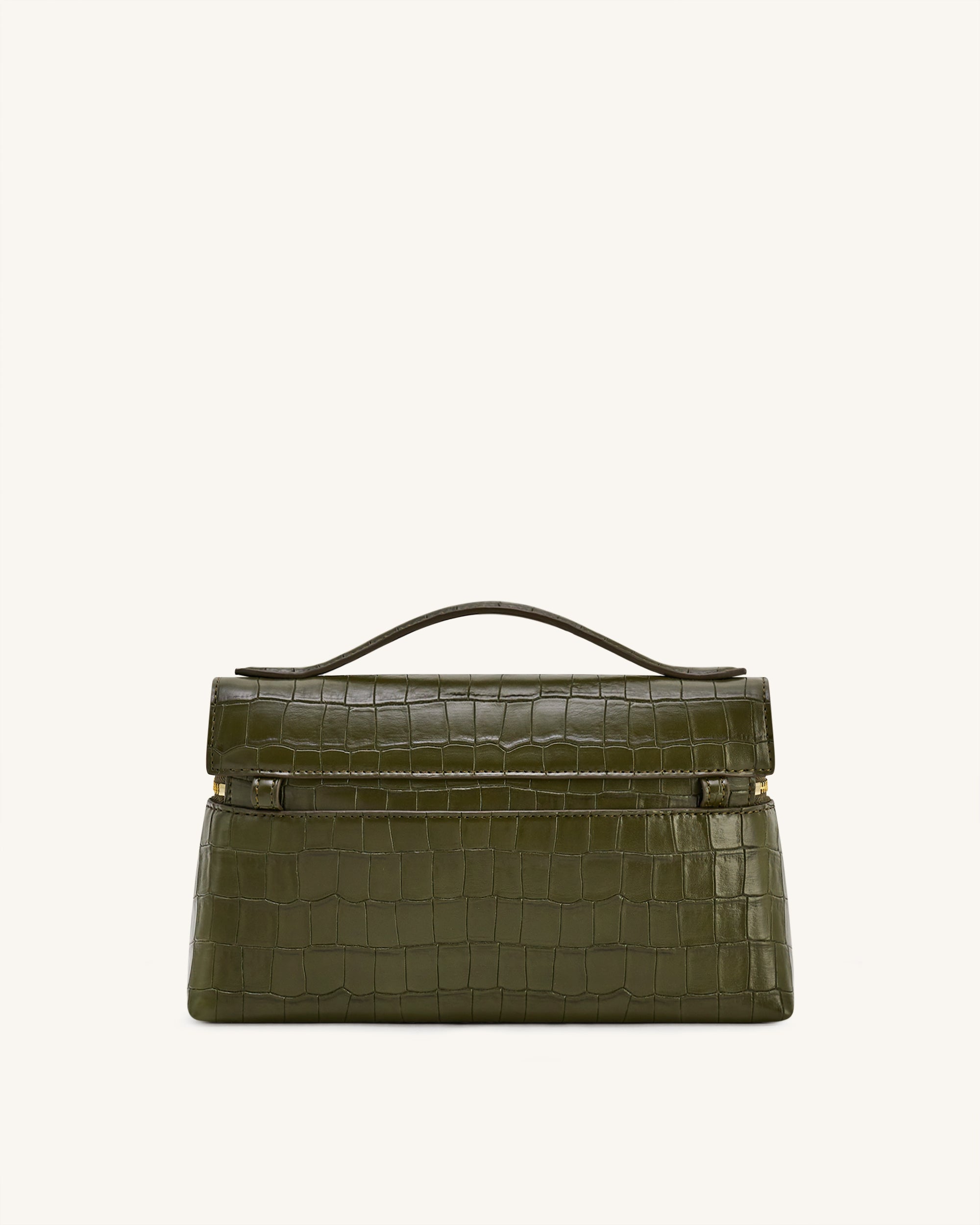 Jw Pei Thea Croc Embossed Top Handle Bag Olive Green