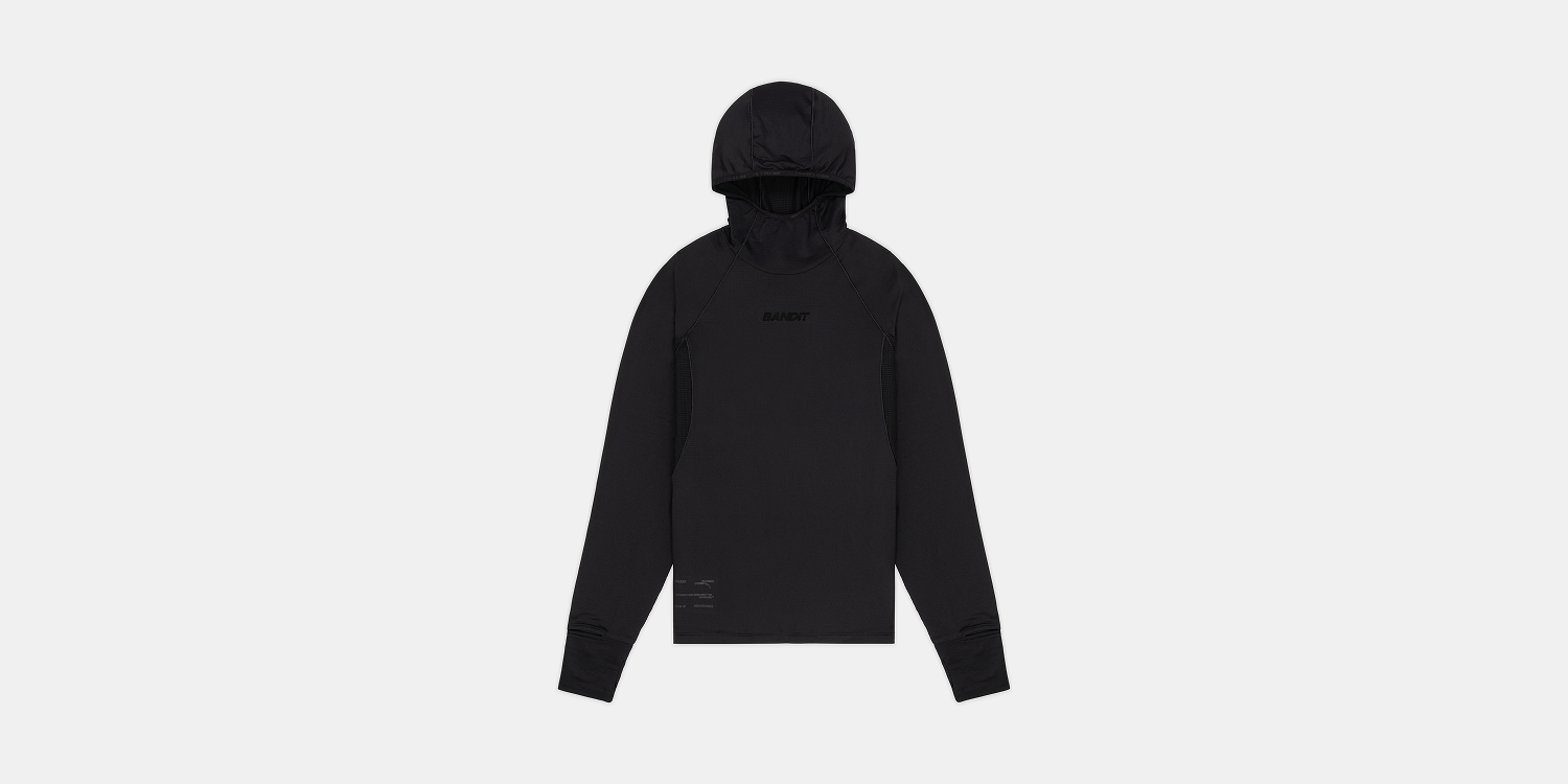 Bandit Mens Auragrid Hooded Performance Top Black