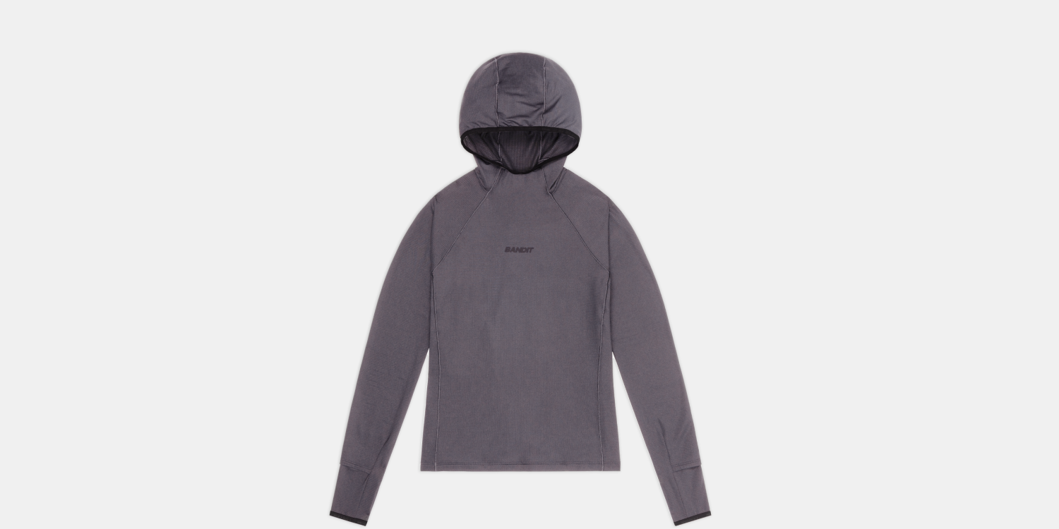 Bandit Womens Auragrid Hooded Performance Top Haze