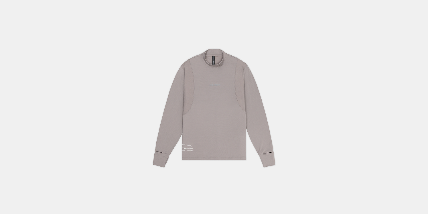 Bandit Mens Auragrid Mockneck Long Sleeve Zinc
