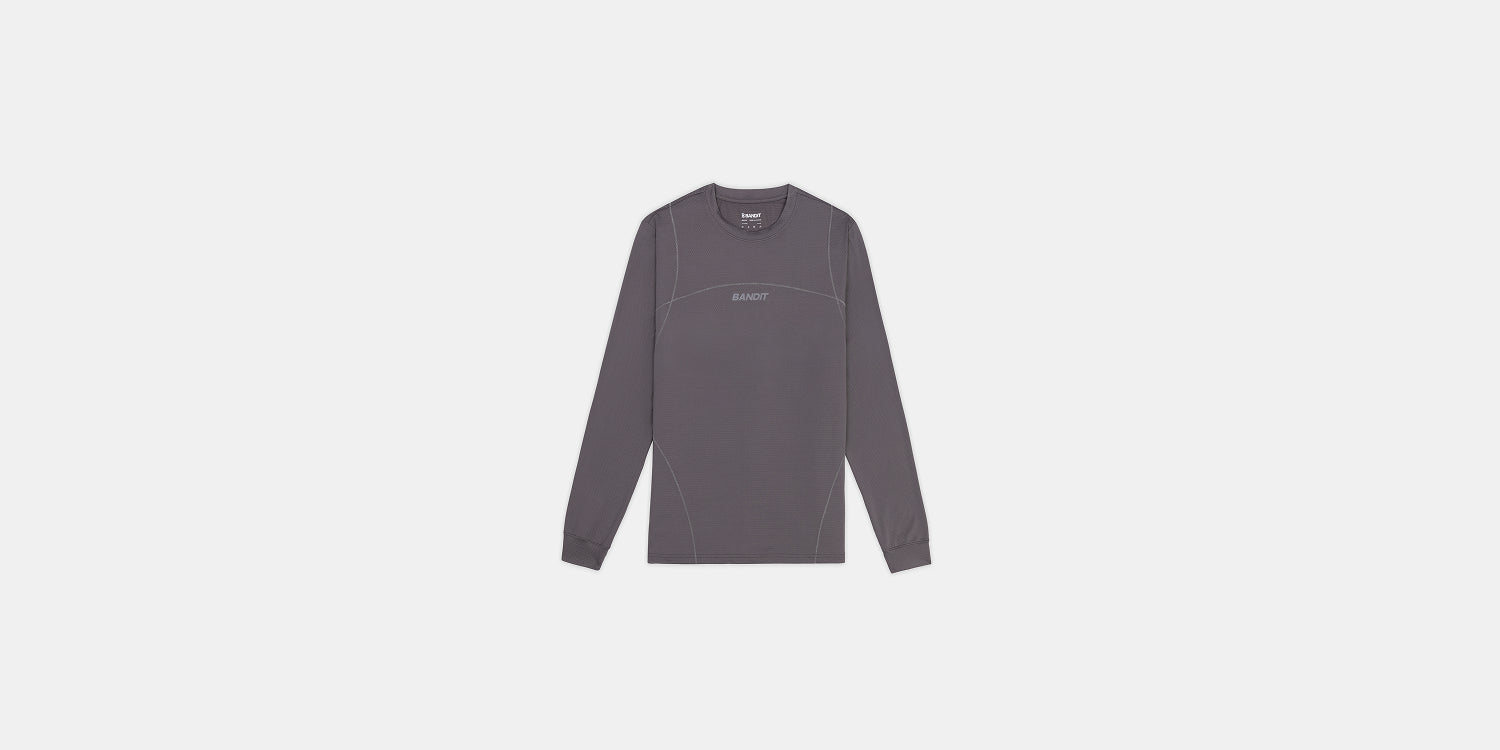 Bandit Mens Micromesh Reflecto Stitch Long Sleeve Tee Haze