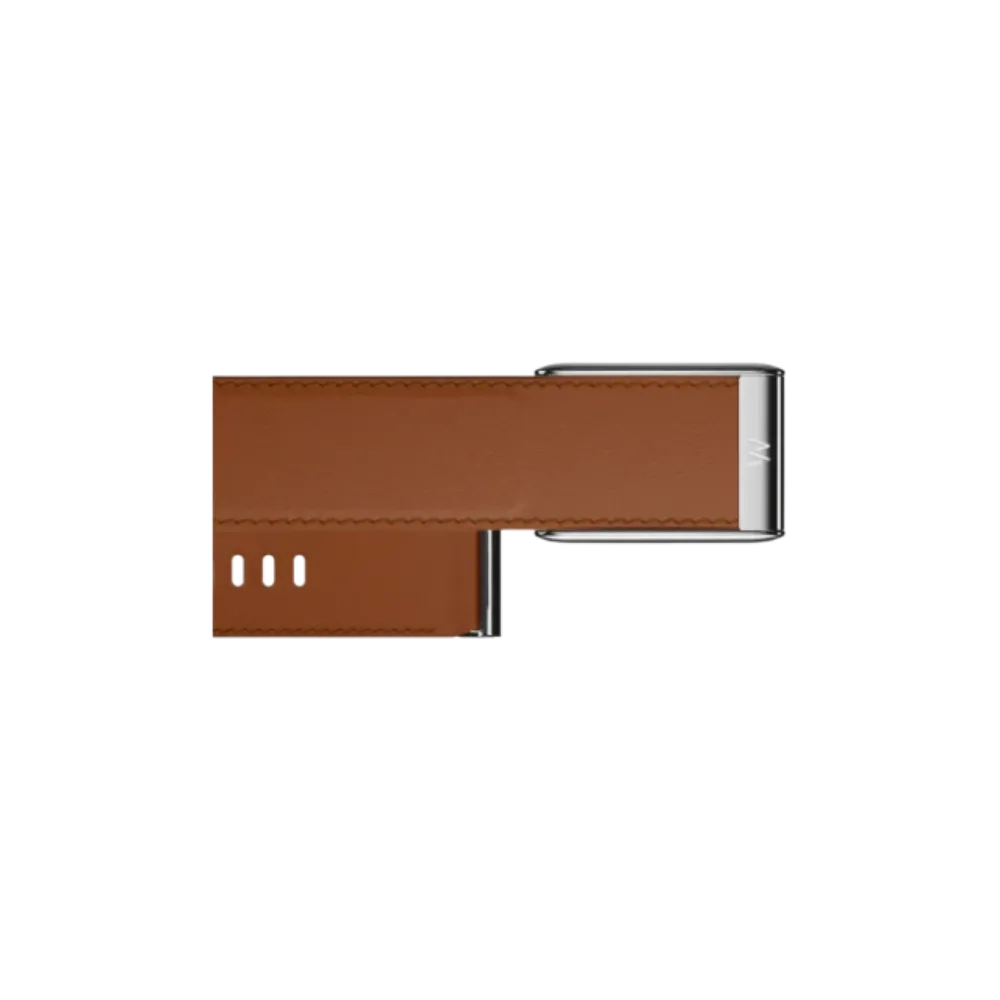 Whoop 5.0 MG Life Leatherluxe Straight Chestnut/Cream with Titanium Band - Only Strap Whoop MG Life - L