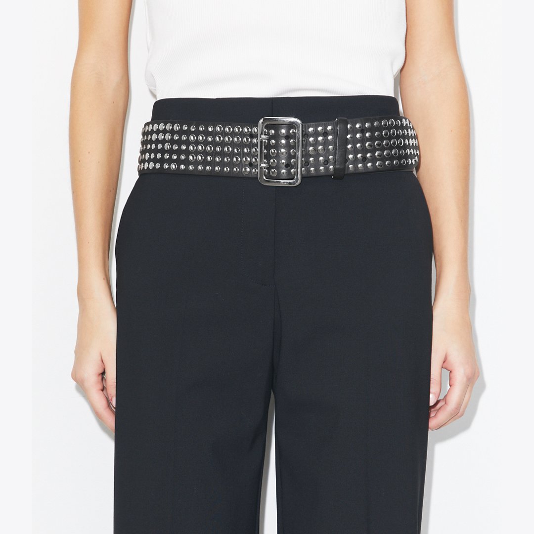Tory Burch 2" Studded Belt Black