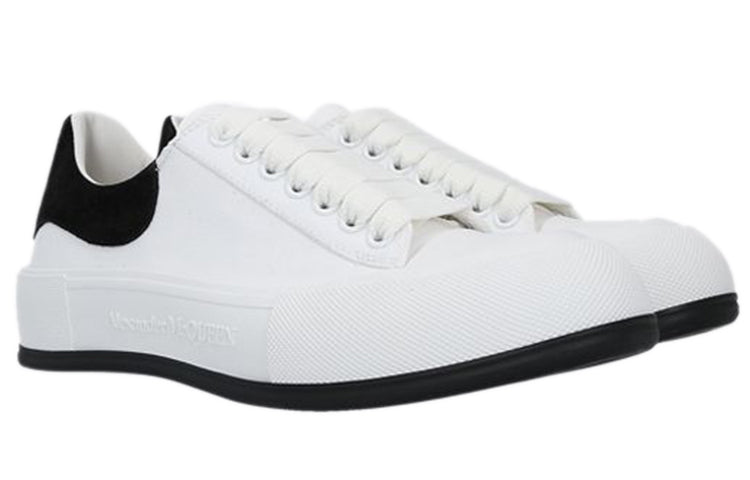 Alexander McQueen Deck Skate Plimsoll Lace-Up White Black