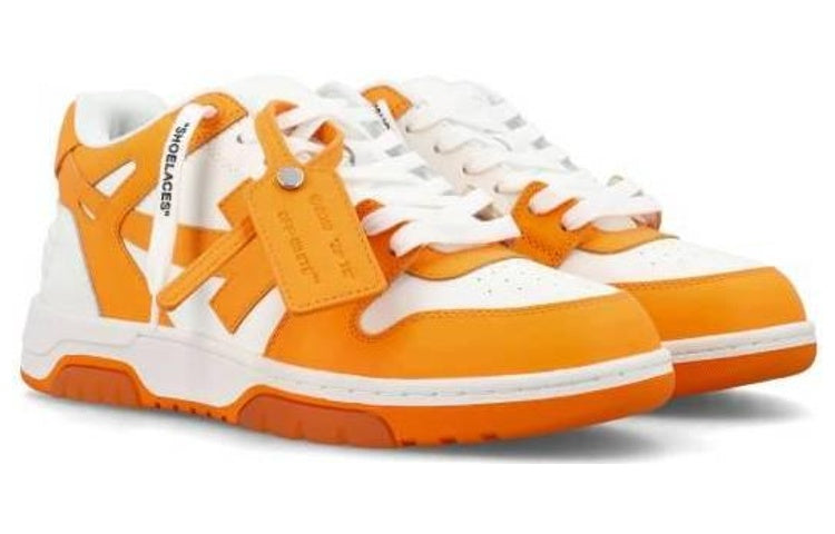 OFF-WHITE Out Of Office OOO Low Tops White Light Orange