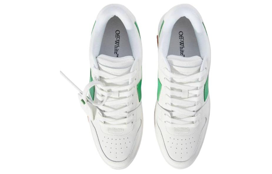 OFF-WHITE Out Of Office OOO Low Tops White Bright Green Brick Red