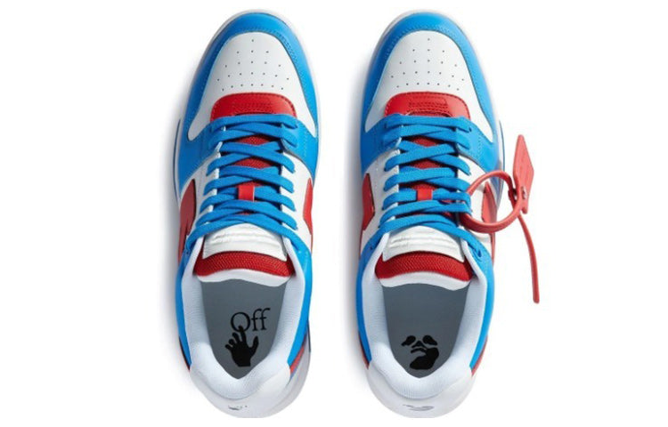 OFF-WHITE Out Of Office OOO Low Tops White Arctic Blue Red