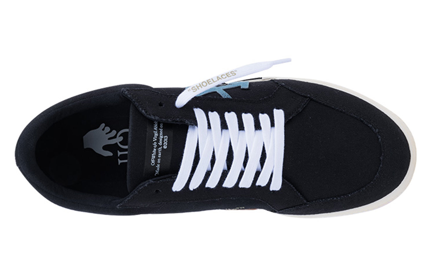 OFF-WHITE Vulc Low Black Light Blue Arrow