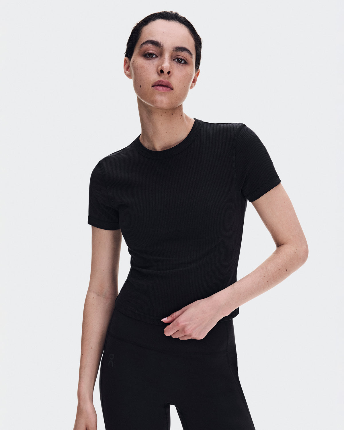 On All-Day Ribbed T-Shirt Black (Women'S)