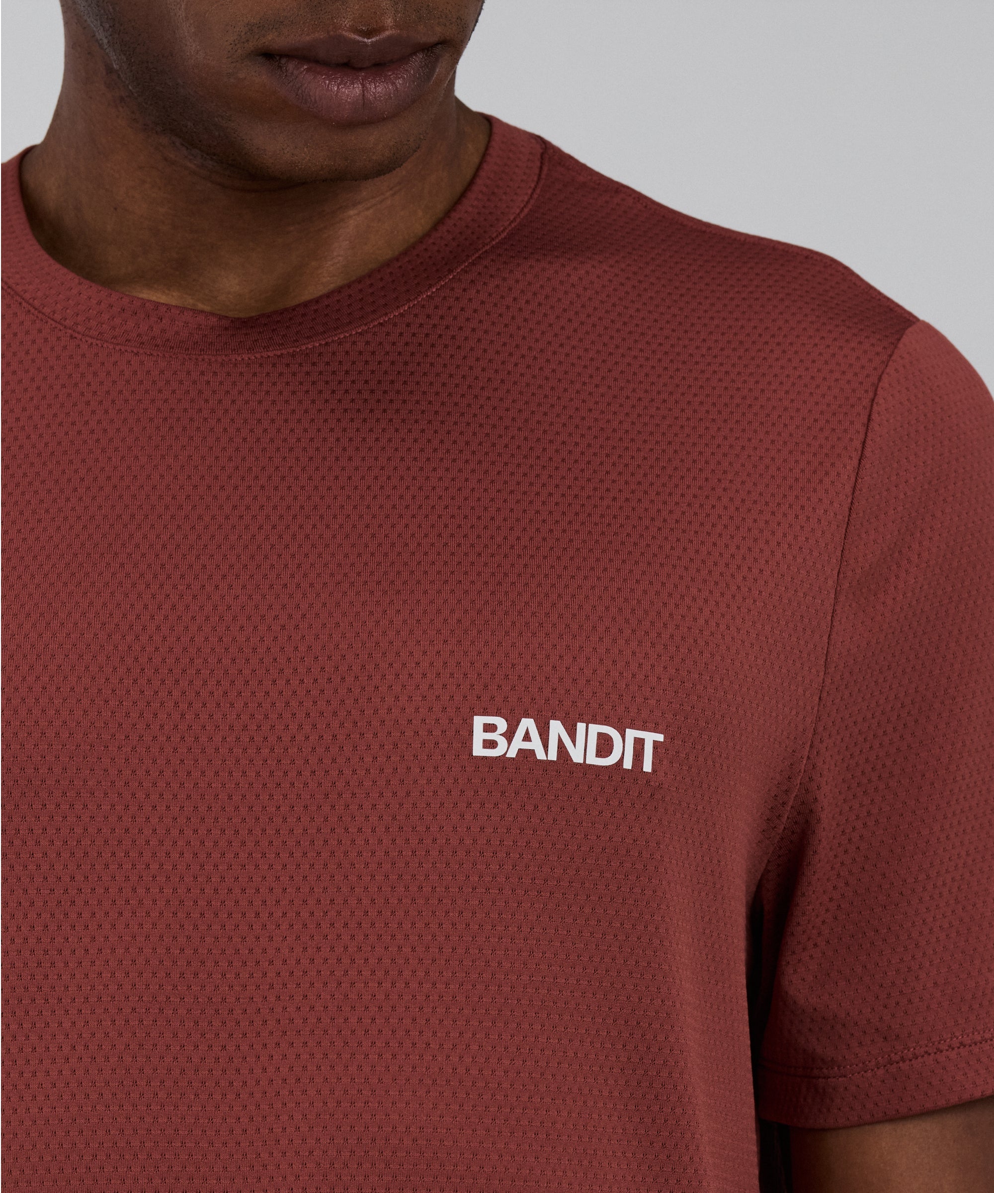 Bandit Mens Micromesh Run Tee Mahogany