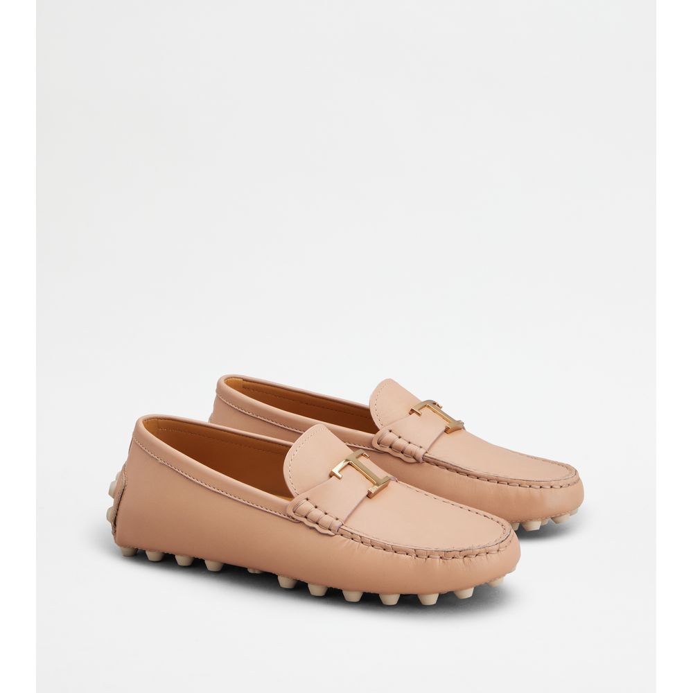 Tods T Timeless Gommino Bubble Loafers In Leather Pink Womens