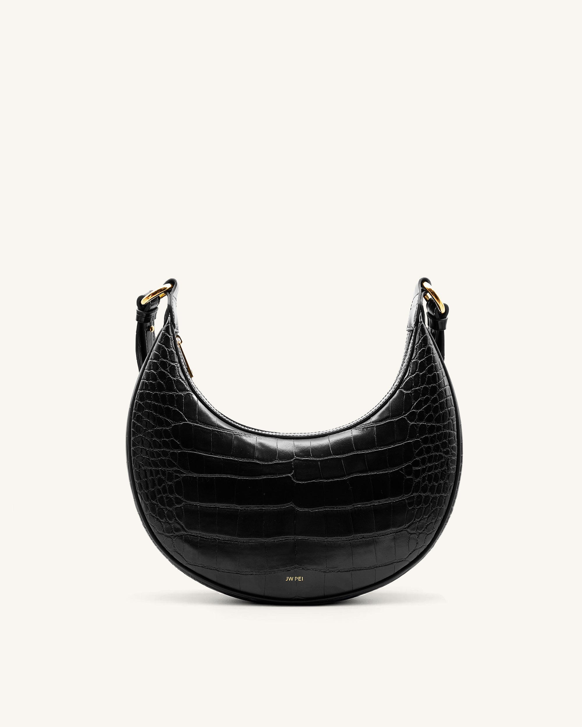 Jw Pei Carly Saddle Bag Black Croc