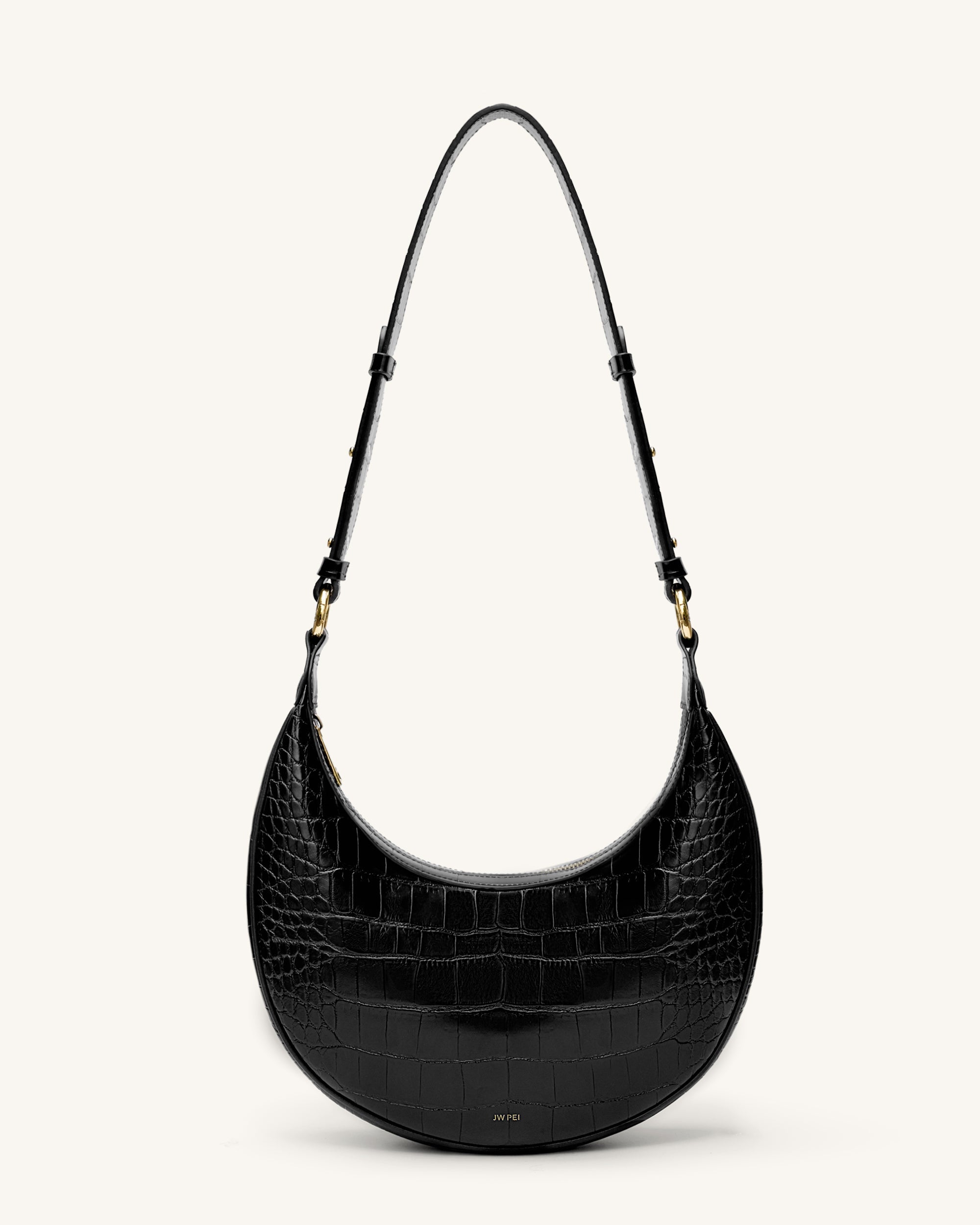Jw Pei Carly Saddle Bag Black Croc