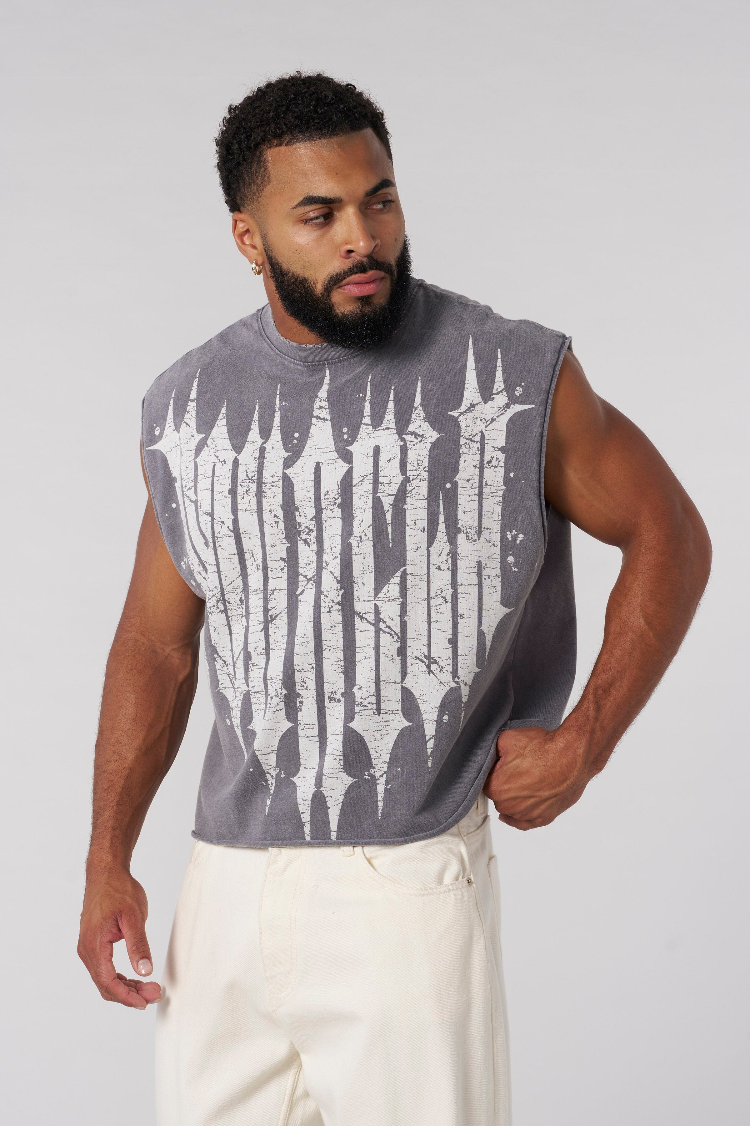 YoungLA 3021 - Revenge Crop Cut-Offs Grey Wash