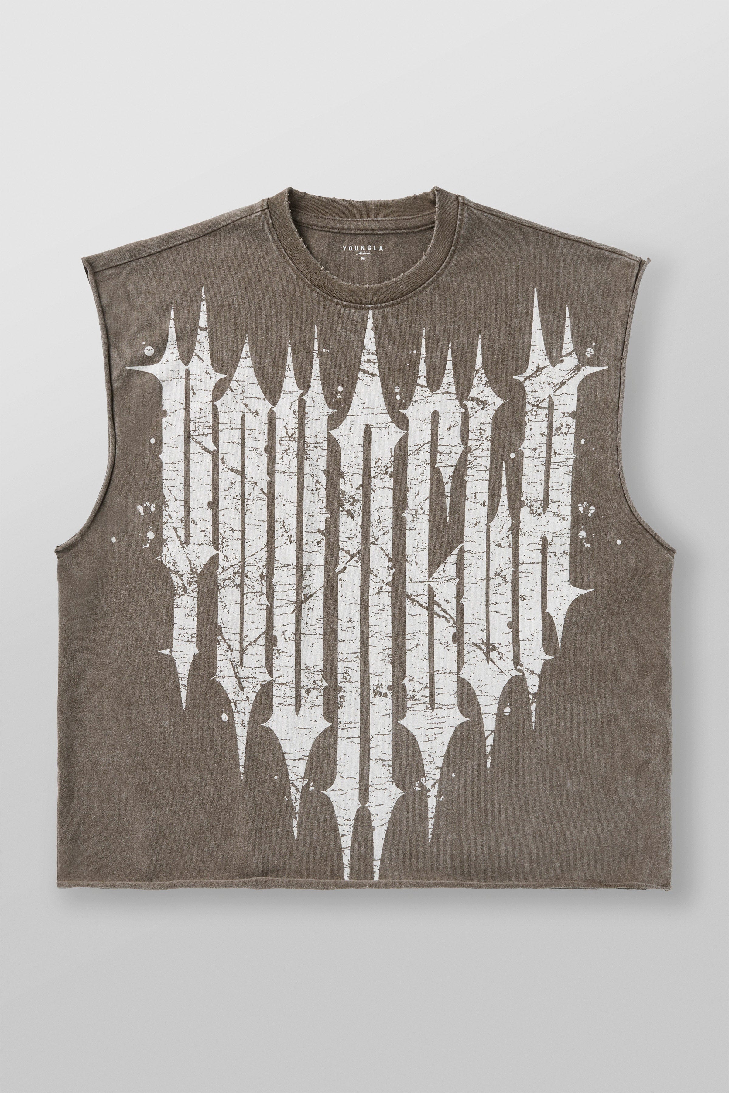 YoungLA 3021 - Revenge Crop Cut-Offs Olive Brown Wash