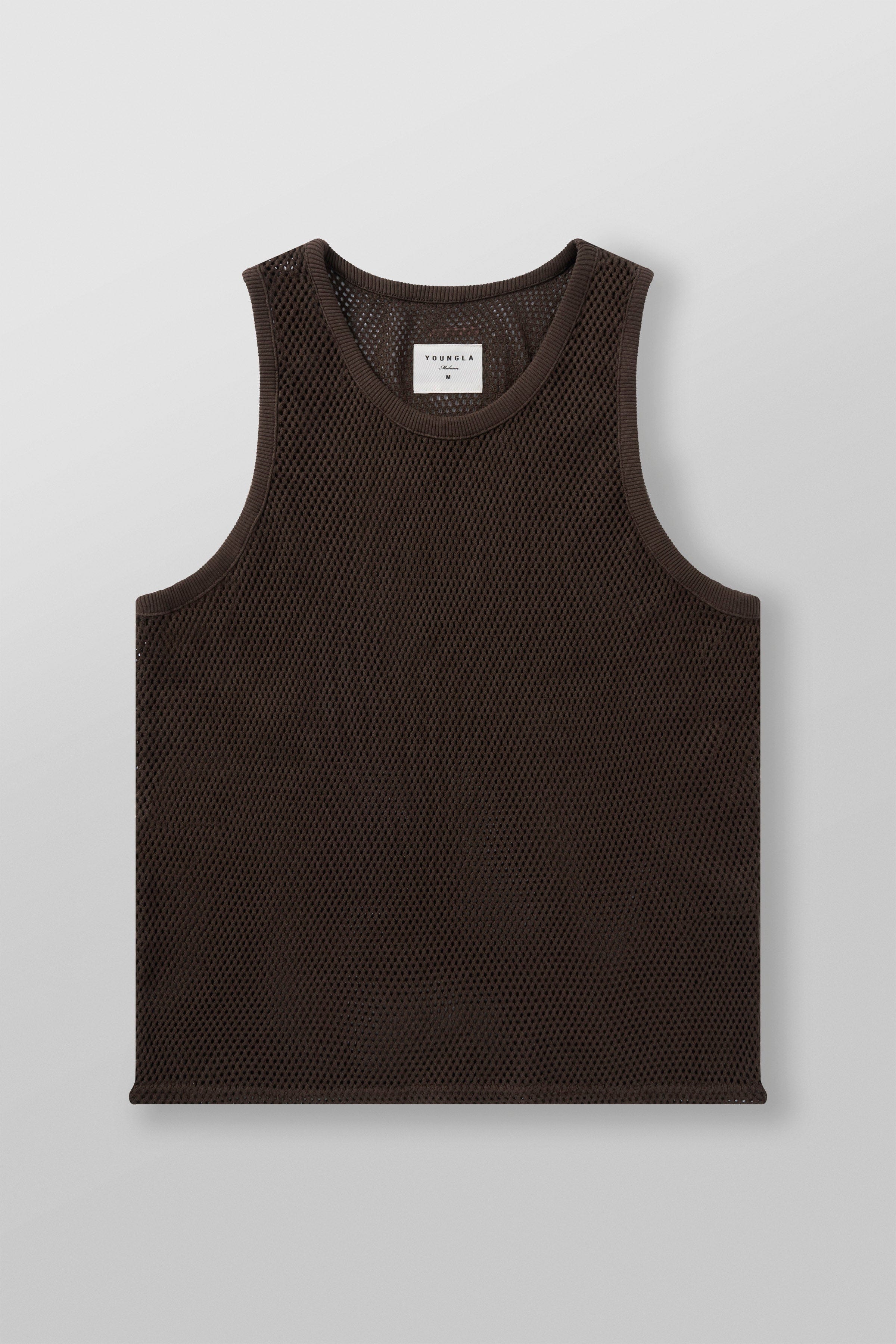 YoungLA 3024 - Cotton Mesh Tanks Brown