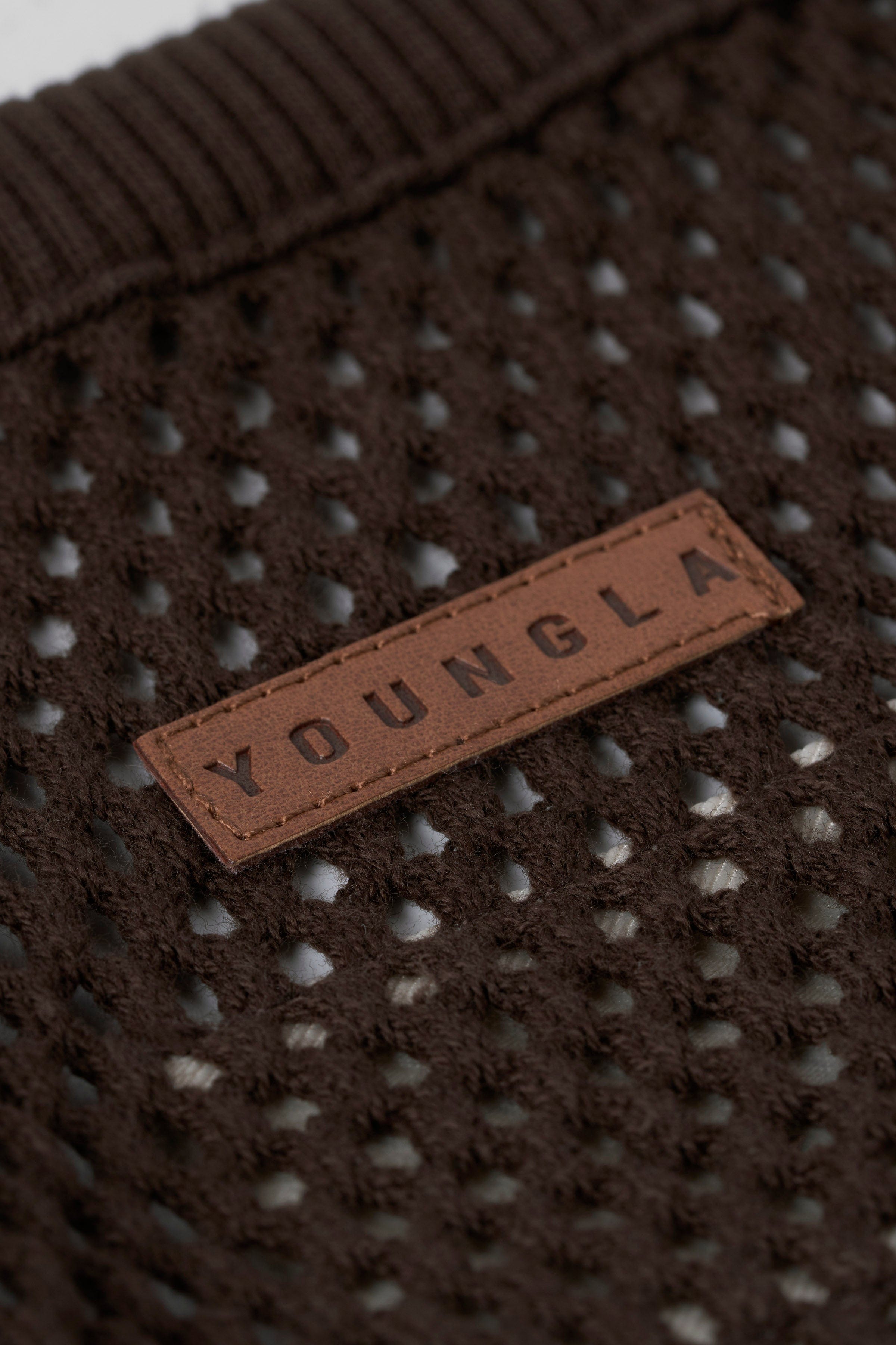 YoungLA 3024 - Cotton Mesh Tanks Brown