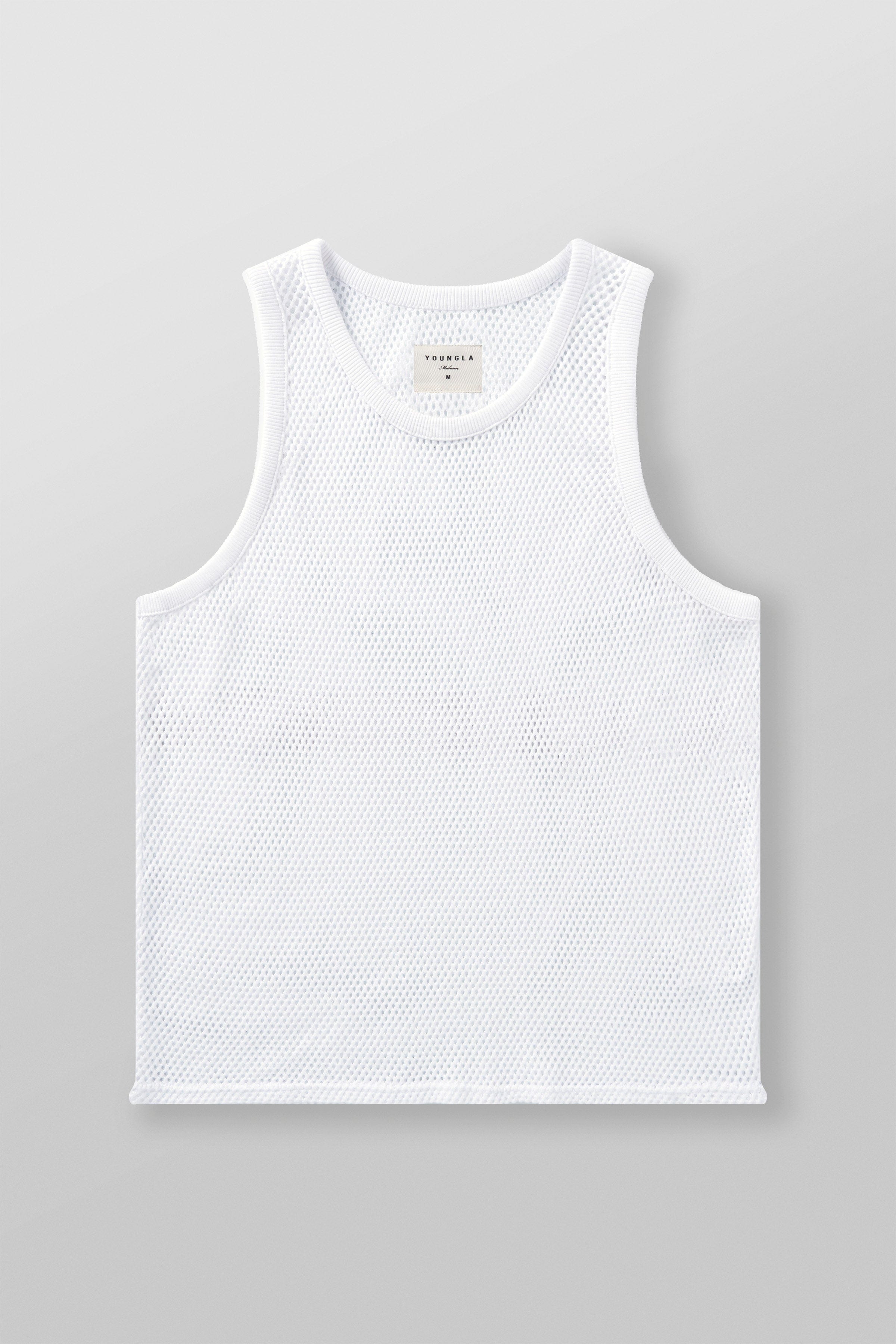 YoungLA 3024 - Cotton Mesh Tanks White