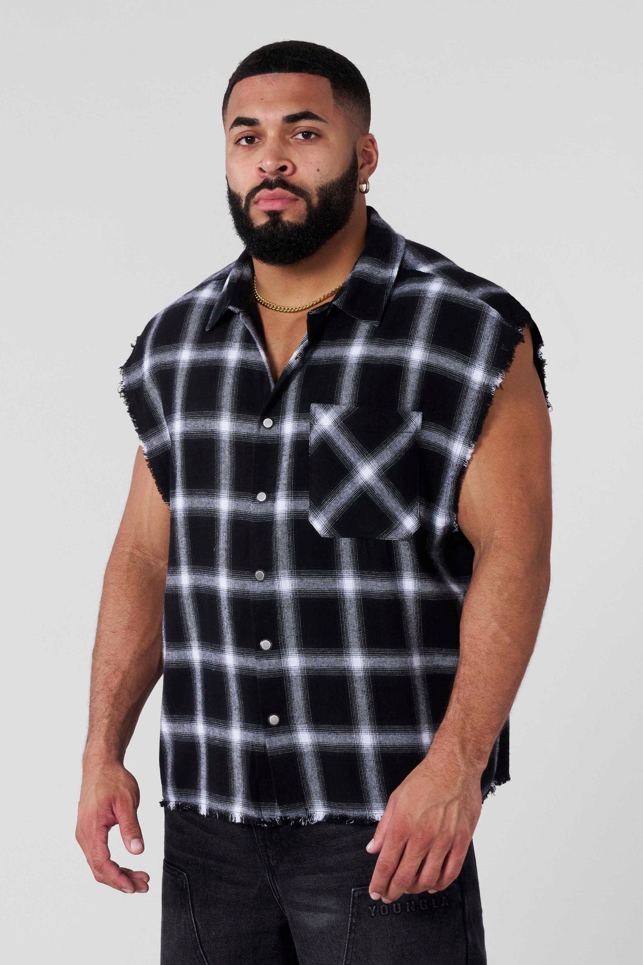 YoungLA 3025 - Cut-Off Flannels Black