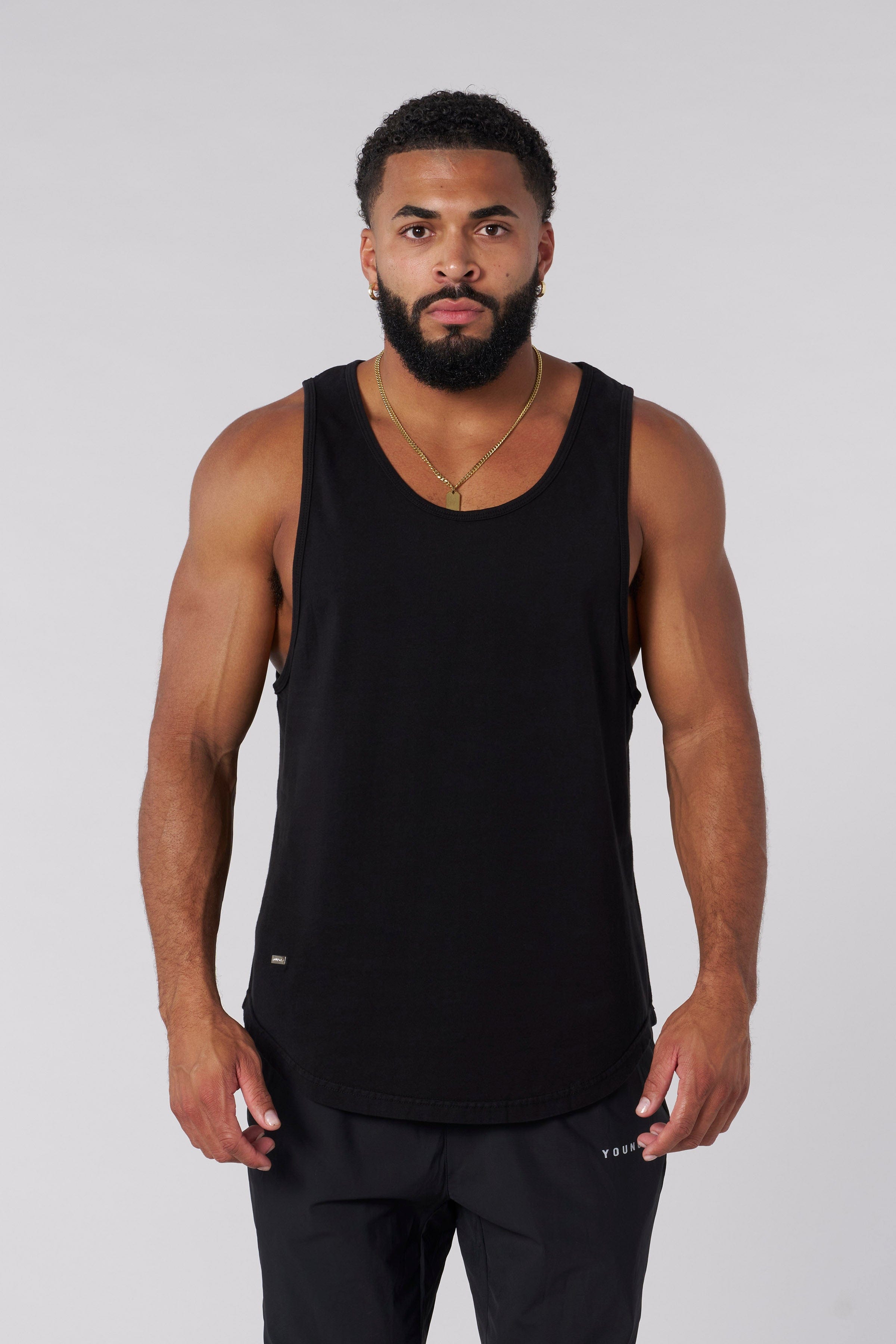 YoungLA 3029 - Metal Tag Tanks Black Wash