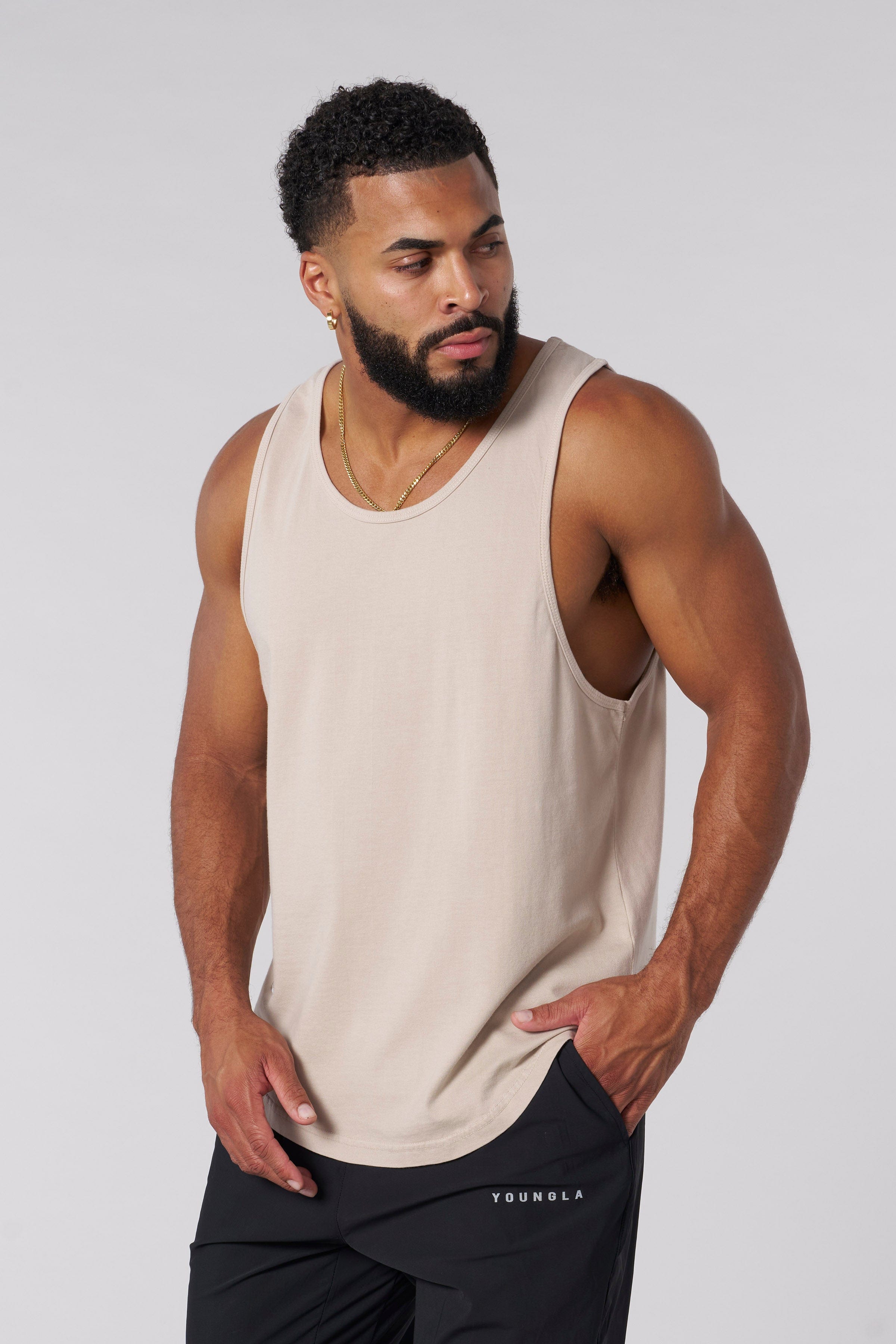 YoungLA 3029 - Metal Tag Tanks Off-White Wash