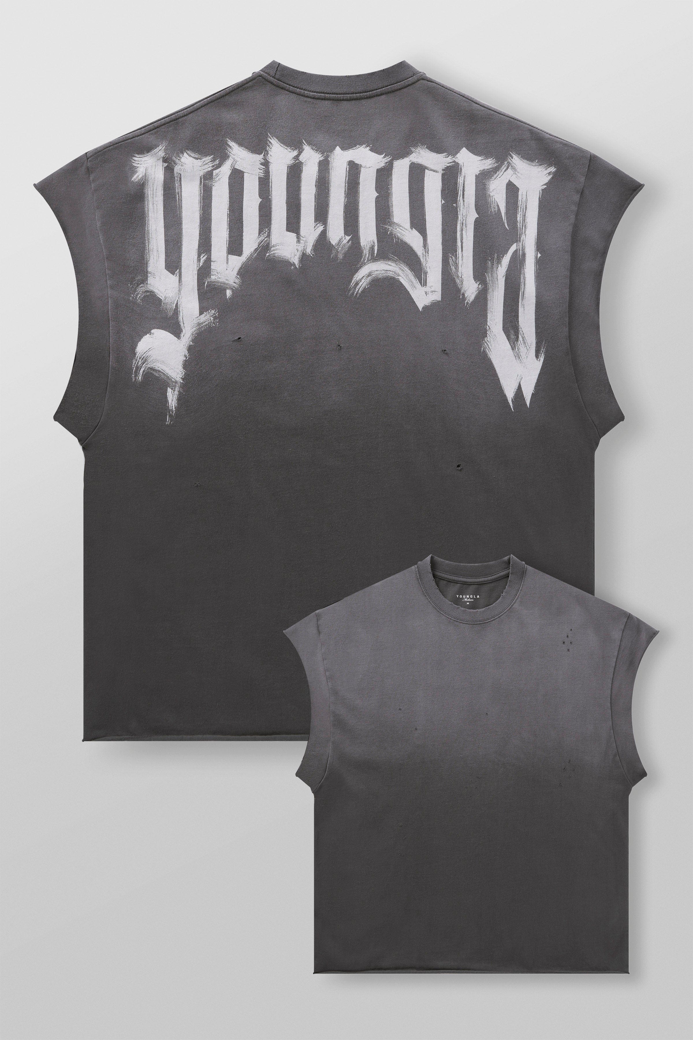 YoungLA 3056 - Drop Shoulder Cut-Offs Grey Wash