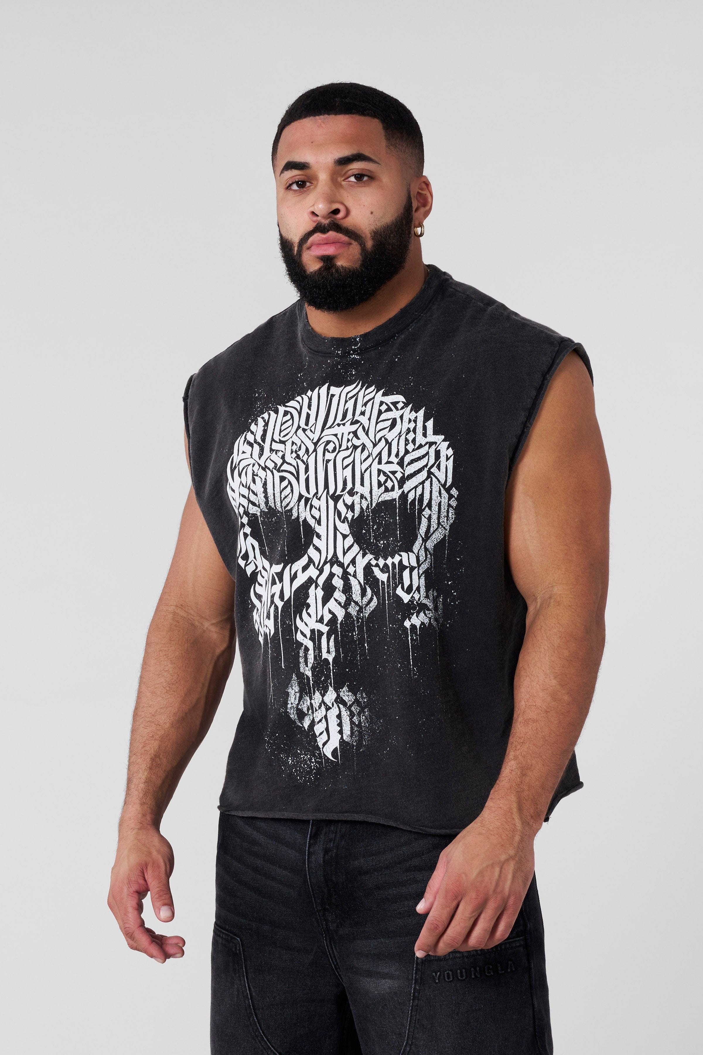 YoungLA 3058 - Slayer Slub Cut-Off Black Wash