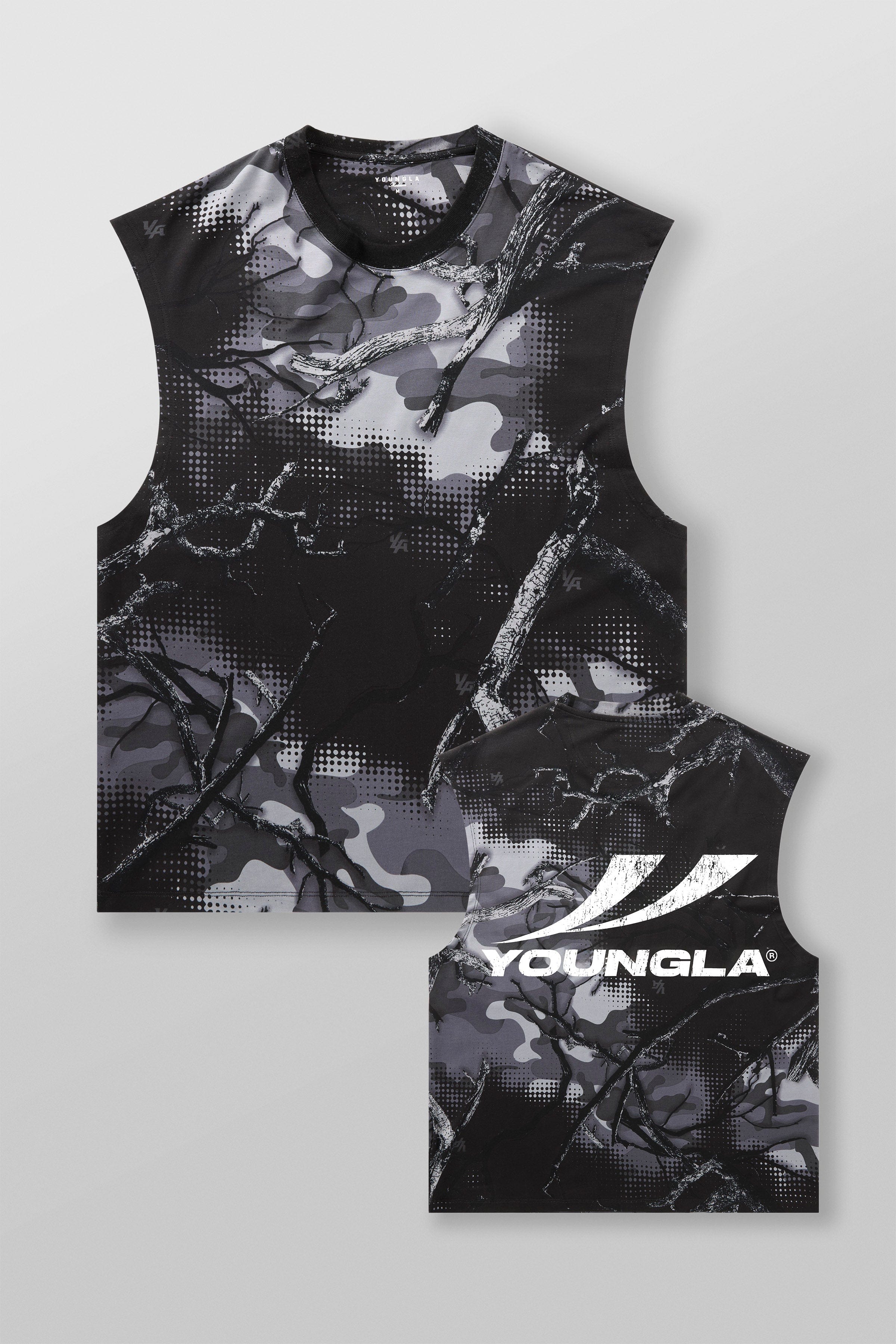 YoungLA 3065 - RunTech Camo Tanks Black Grey Tree Camo