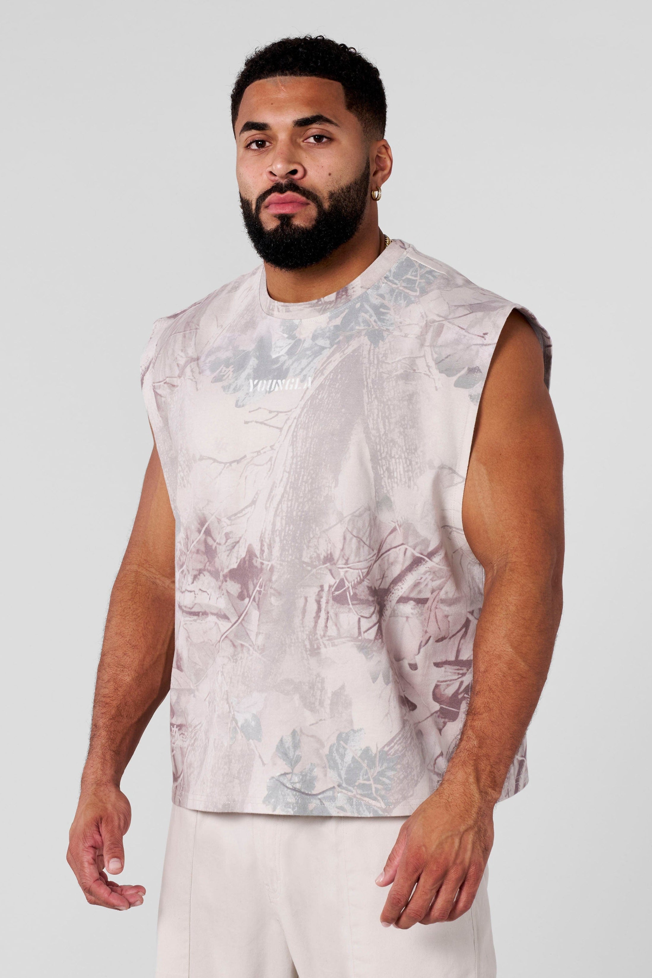 YoungLA 3067 - Tree Camo Collection - Cut Offs Desert Tan Tree Camo