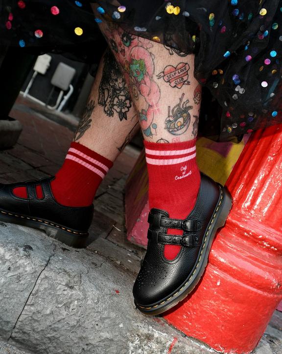 Dr Martens Virginia Leather Mary Jane Shoes - Black