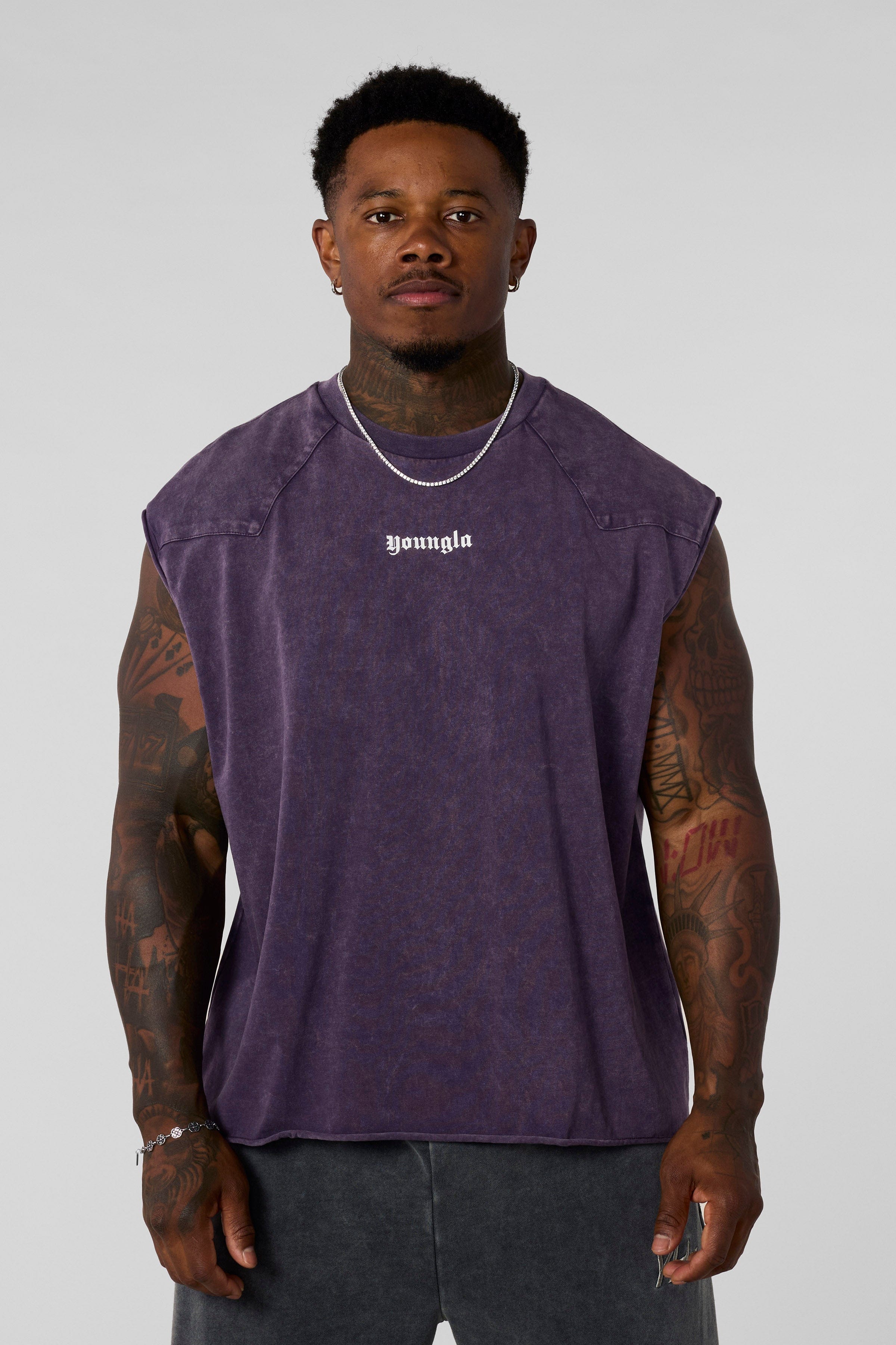 YoungLA 3076 - Western Cut-Offs Purple Wash