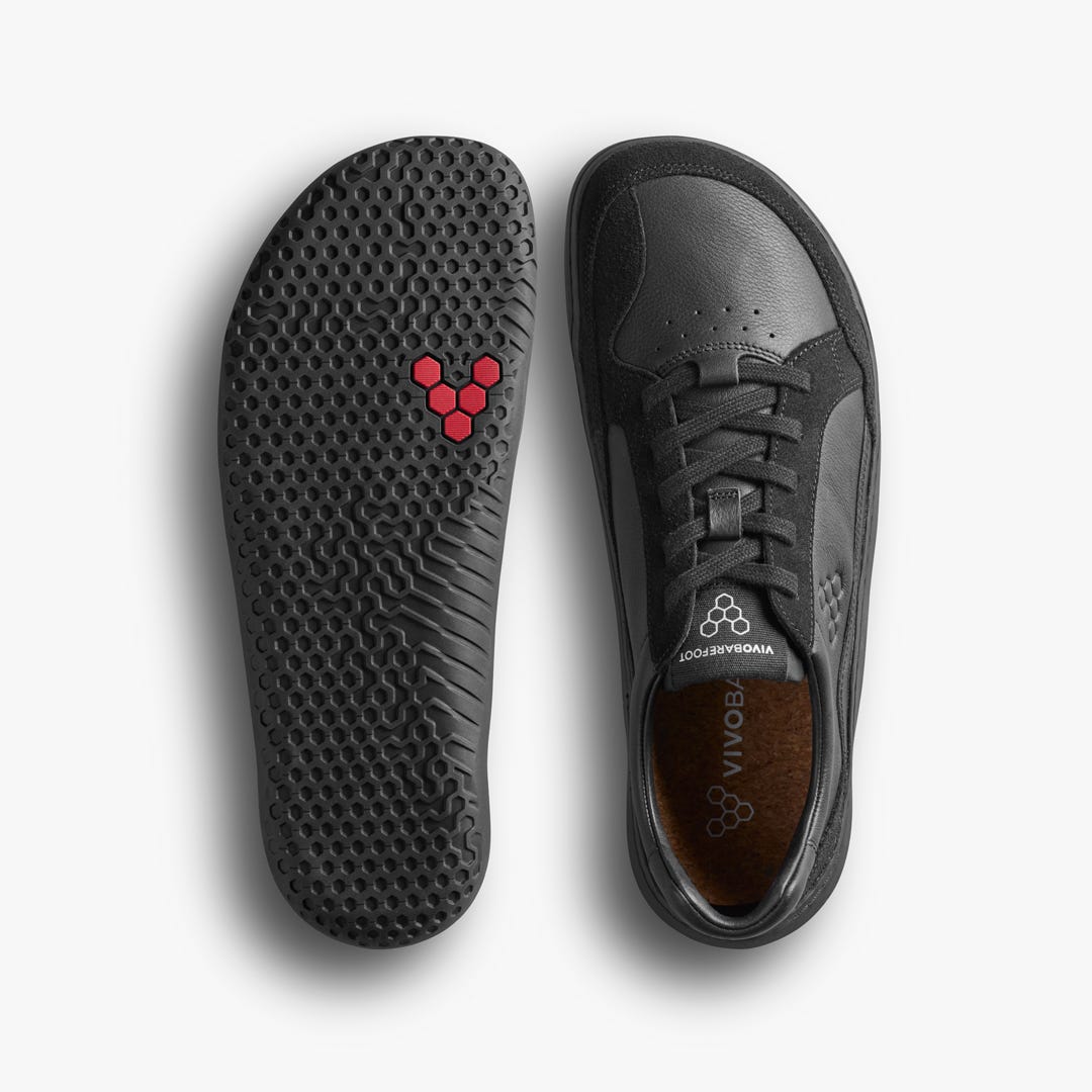 Vivobarefoot Gobi Iii Sneaker Leather Mens Triple Obsidian