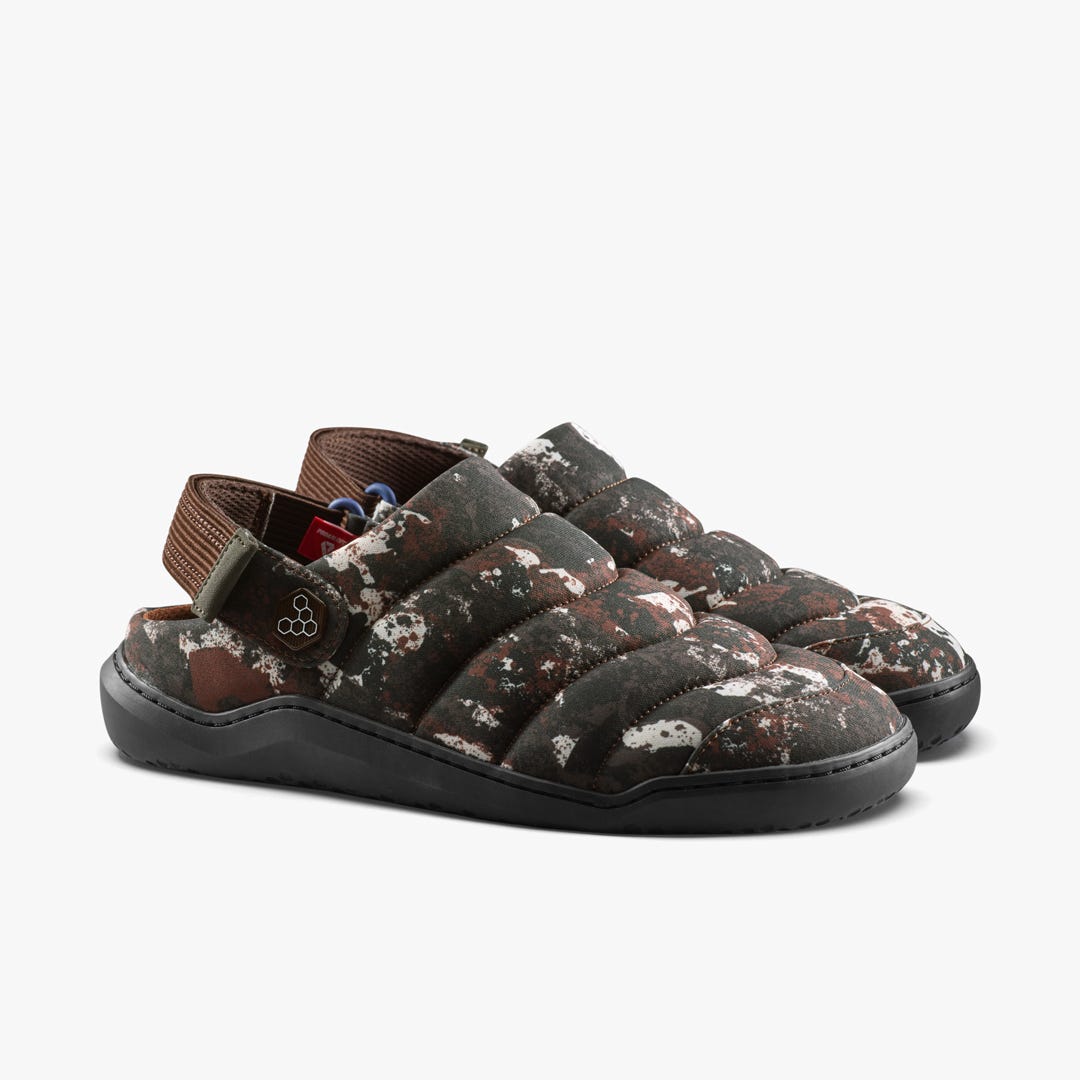 Vivobarefoot Gobi Wavey Mule Textile Mens Mole Print