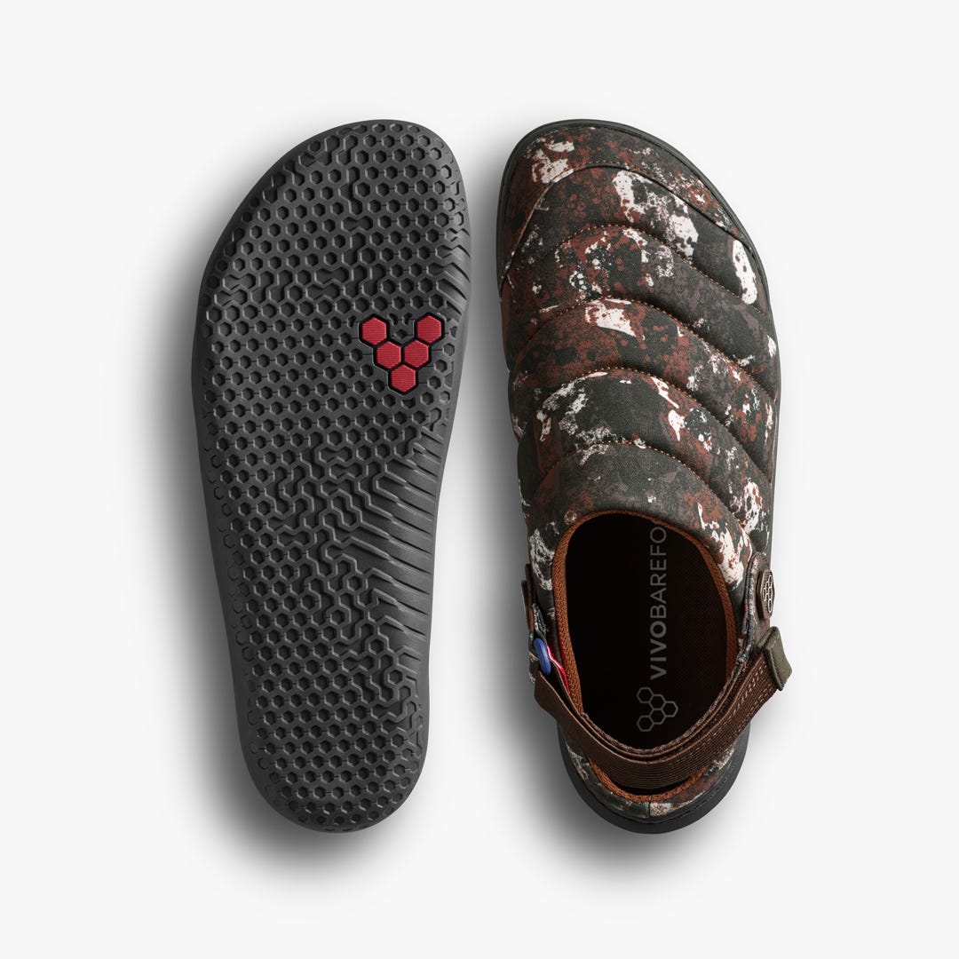 Vivobarefoot Gobi Wavey Mule Textile Mens Mole Print