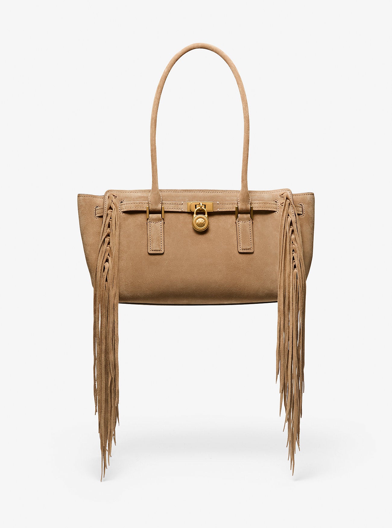 Hamilton Moderne Small Fringed Suede Satchel Husk Husk