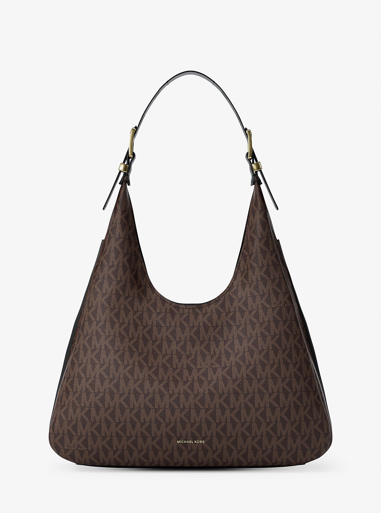 Nolita Large Signature Logo Shoulder Bag Brown-Blk Brown-Blk