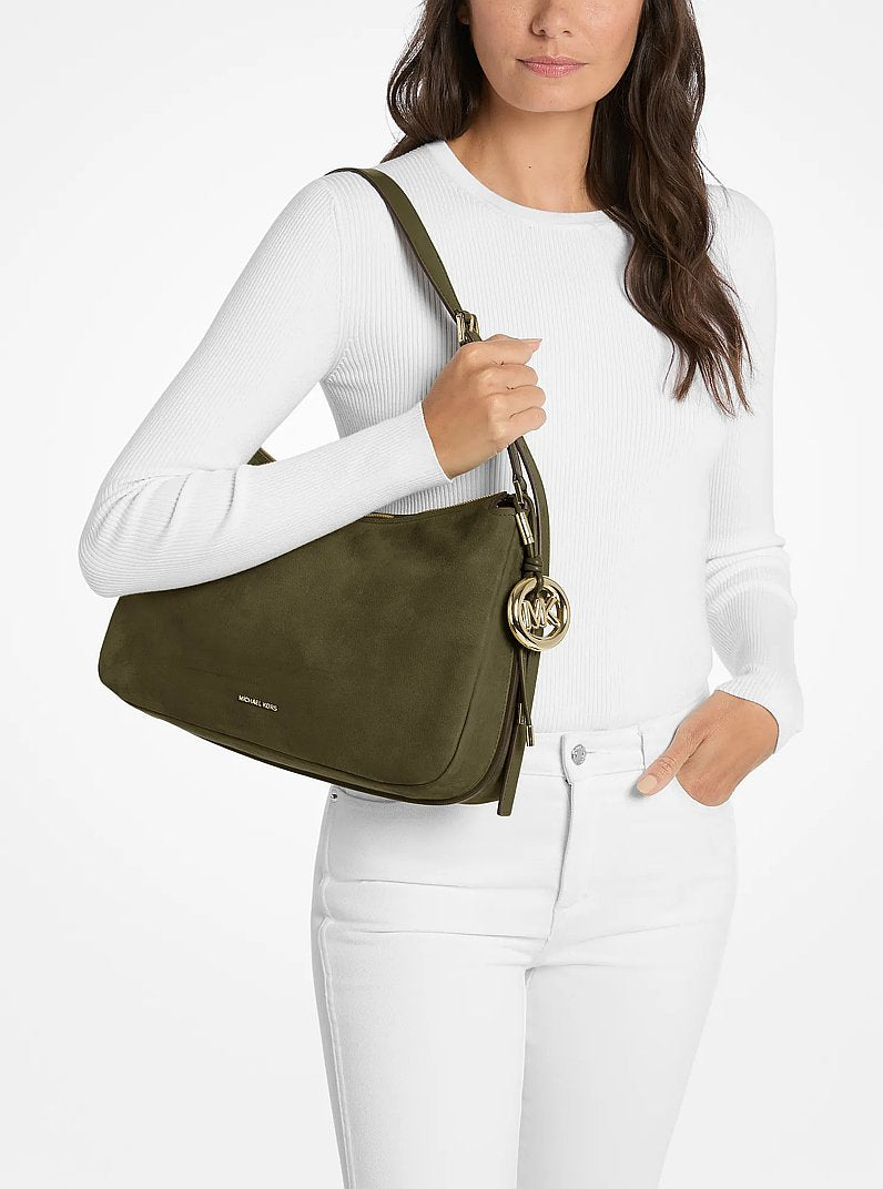 Michael Kors Nolita Medium Nubuck Shoulder Bag LODEN